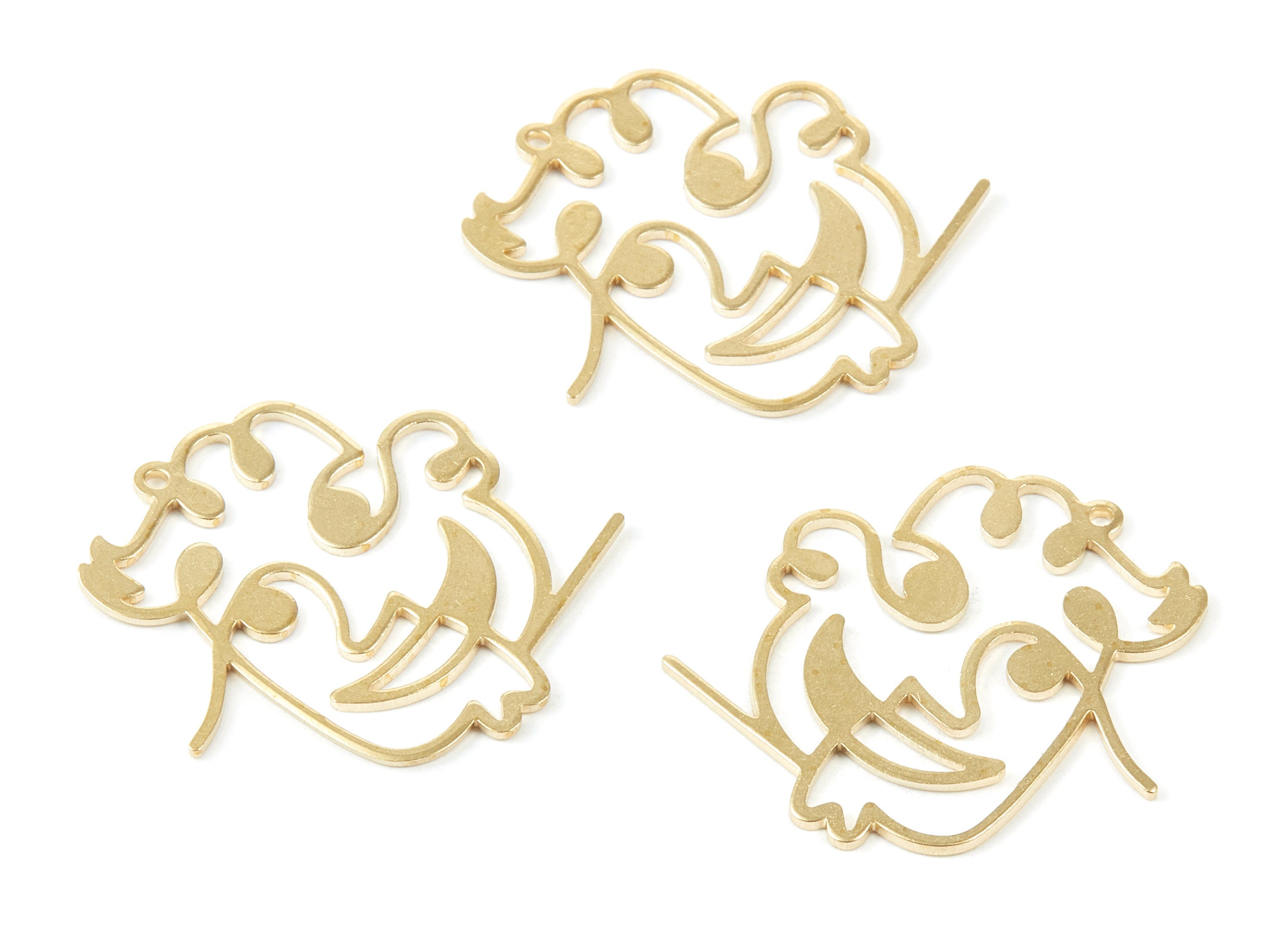 Brass Face Charms - Face Shaped Raw Brass Pendant - Earring Findings - Jewelry Supplies - 32.3x31.2x1mm - PP2046 - DOMEDBAZAAR