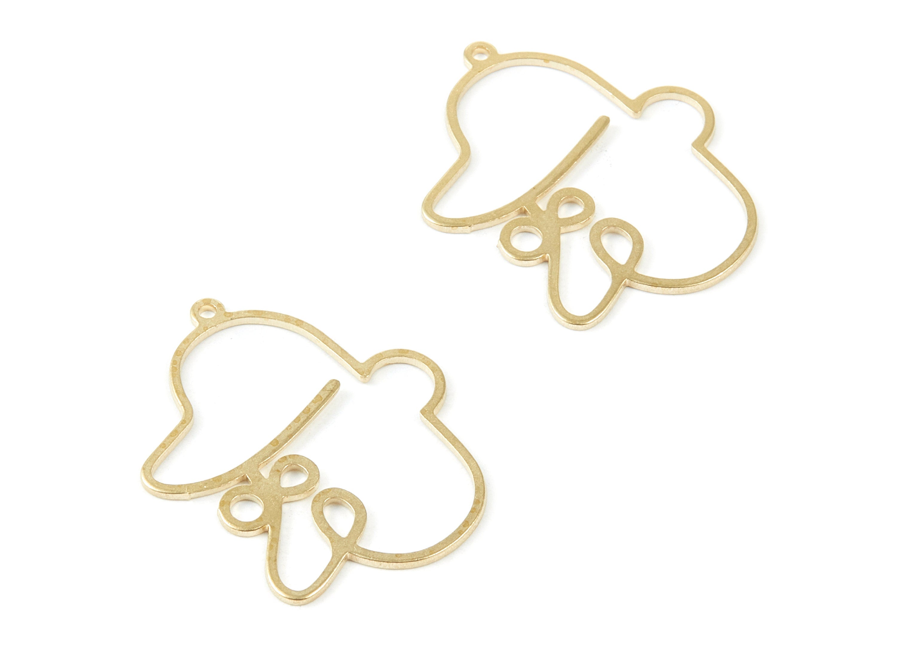 Brass Face Charms - Face Shaped Raw Brass Pendant - Earring Findings - Jewelry Supplies - 32.9x26x0.97mm - PP1955 - DOMEDBAZAAR