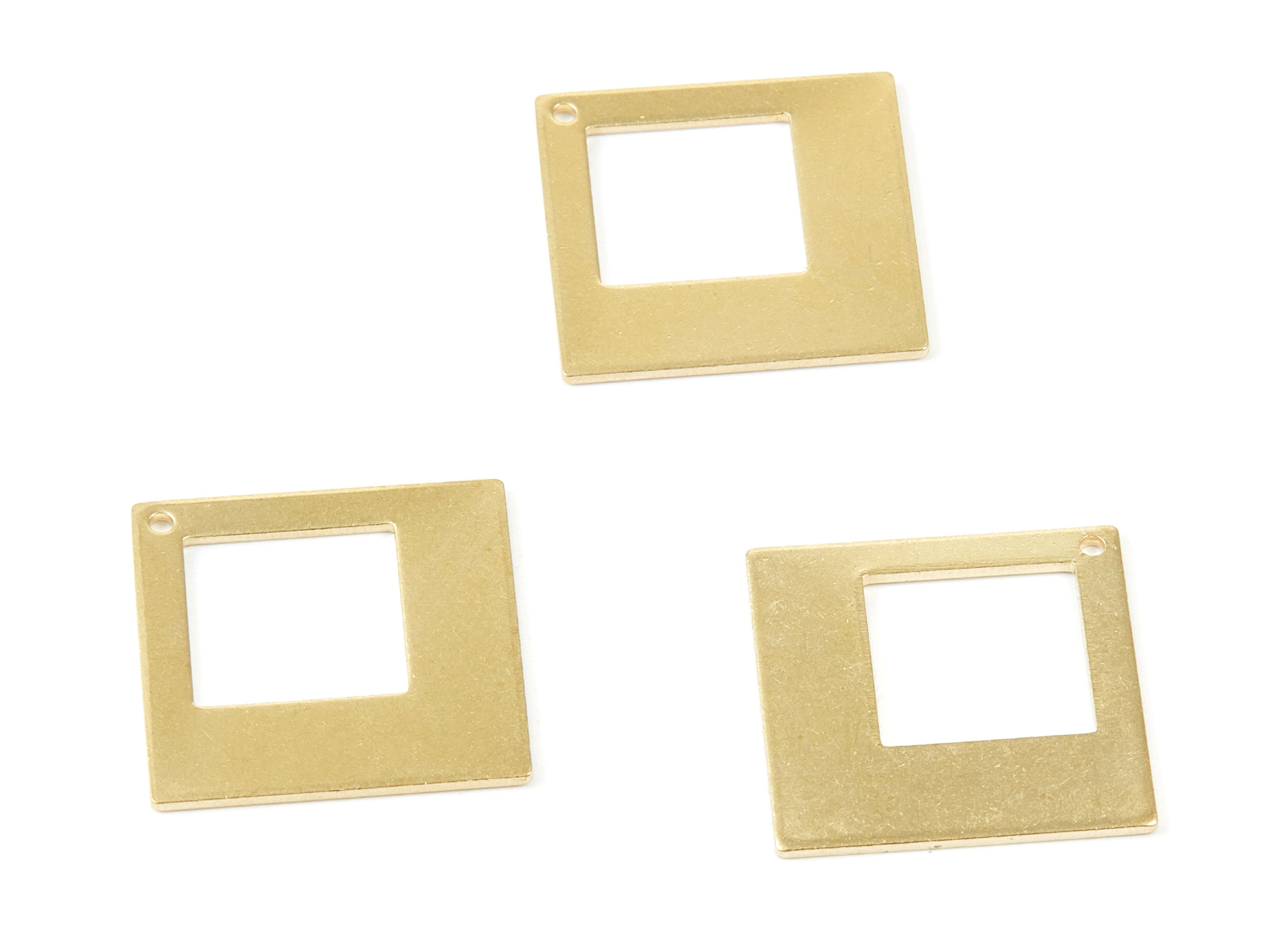 Brass Square Charms - Square Shpaed Raw Brass Pendant - Earring Findings - Jewelry Supplies - 23x23x1mm - PP1909 - DOMEDBAZAAR