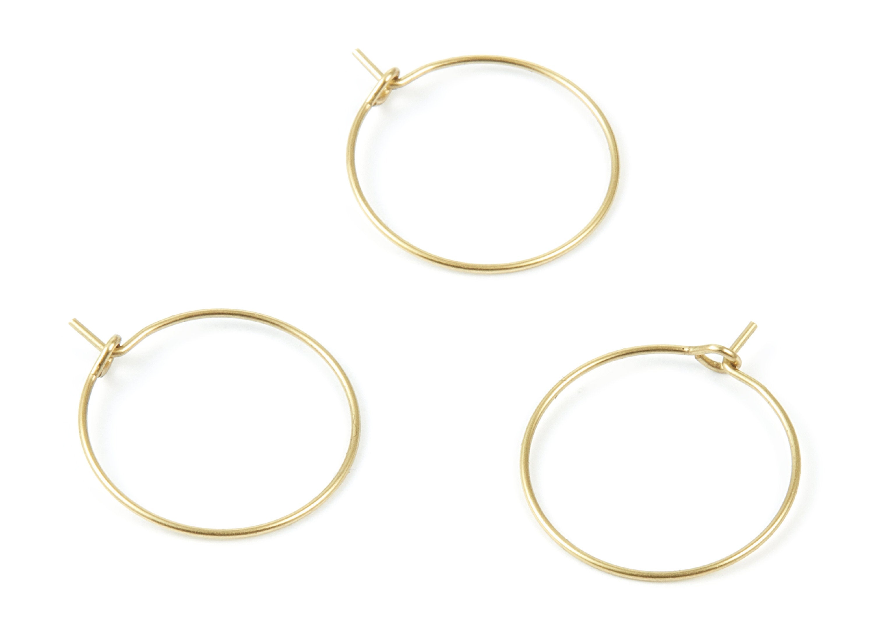 Brass Earring Hoops - Raw Brass Ear Wire 20 - Geometric Earring Findings - Jewelry Supplies - 20x20x0,7mm - PP1501 - DOMEDBAZAAR