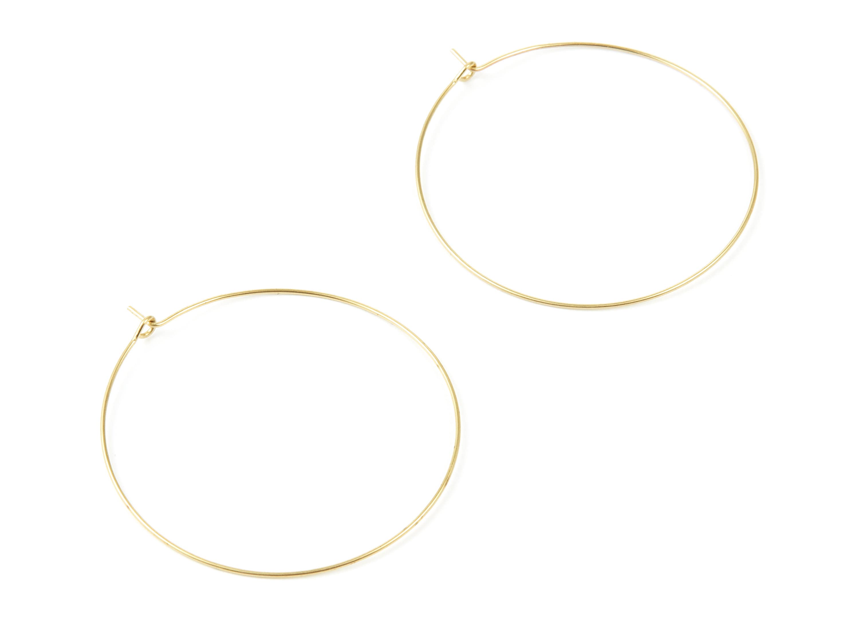 Brass Earring Hoops - Raw Brass Ear Wire 45 - Geometric Earring Findings - Jewelry Supplies - 45x45x0,7mm - PP1506 - DOMEDBAZAAR
