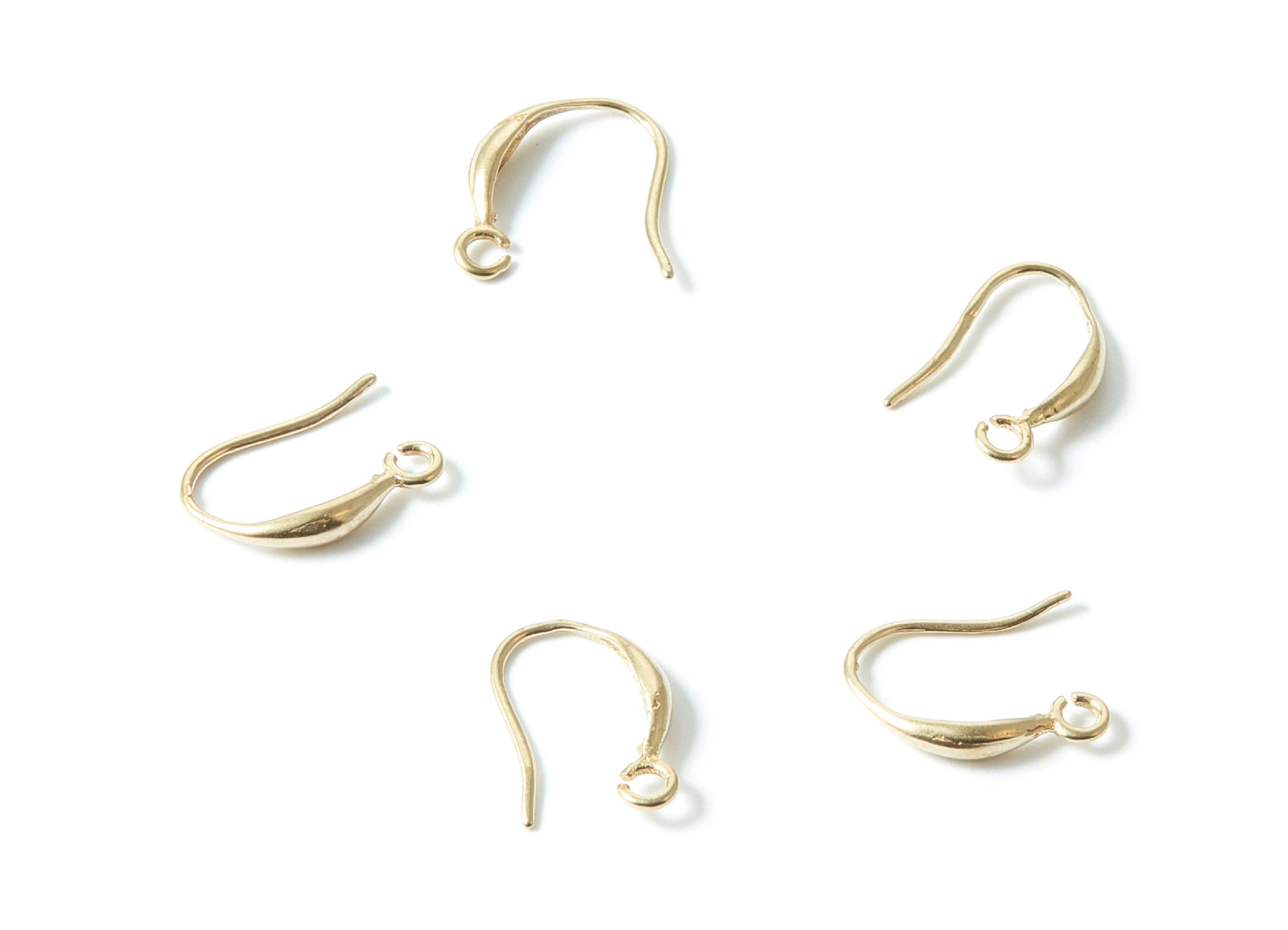 Brass Earring Wires -  Brass Earring Hooks - Raw Brass Ear Wire - Jewelry Supplies - 14,8x9,85x2,31mm - PP1540 - DOMEDBAZAAR
