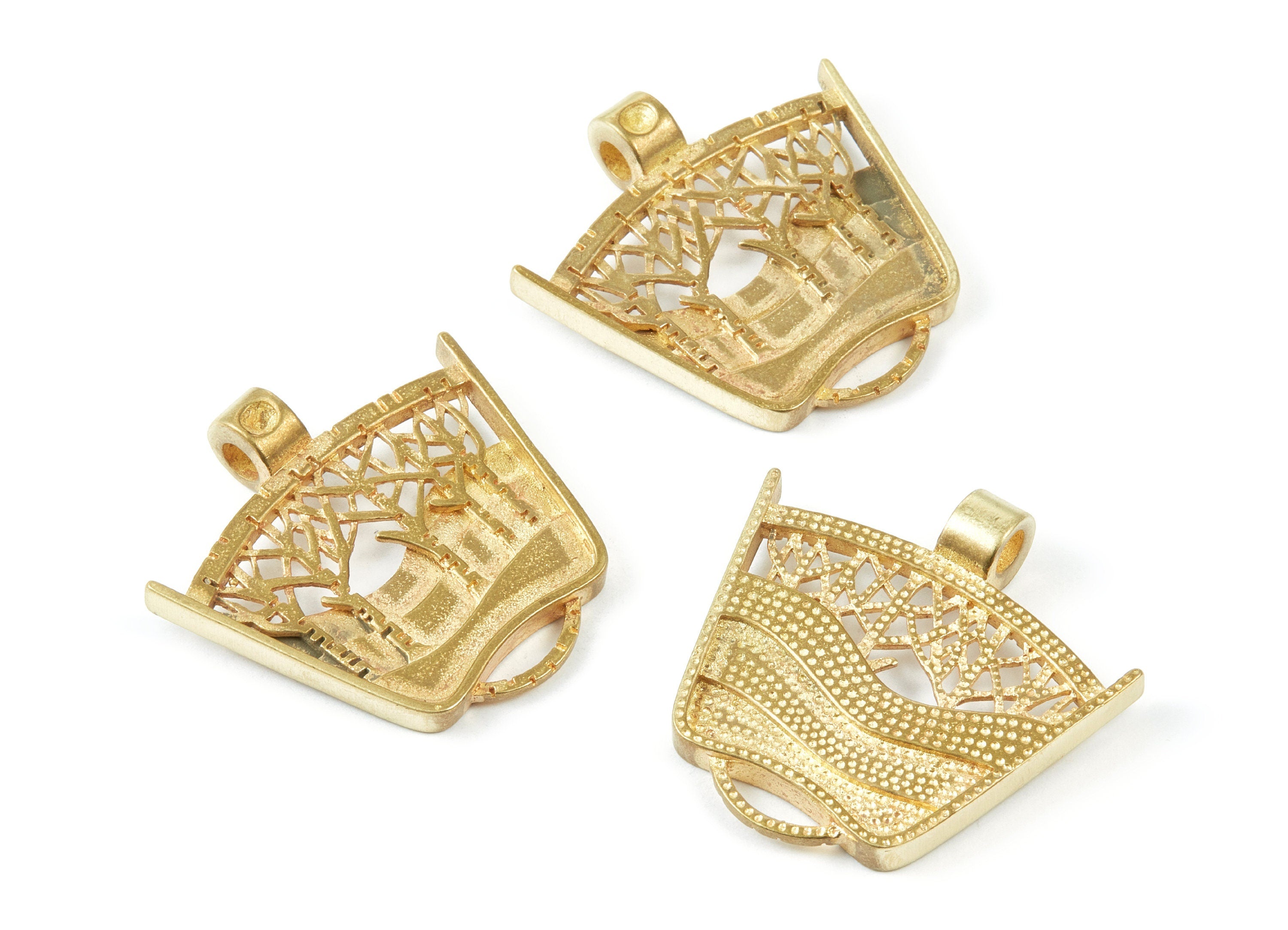 Brass Tree Charms - Forest Raw Brass Pendant - Jewelry Supplies - 40x39.7x8.55mm - PP1528 - DOMEDBAZAAR