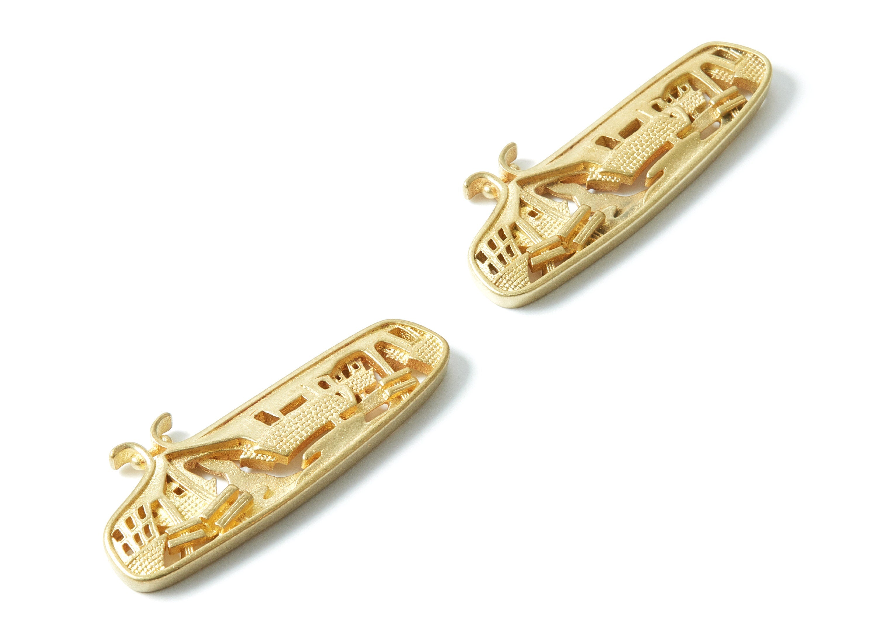 Brass House Charms - House Raw Brass Pendant - Jewelry Supplies - 48.65x18.7x3.37mm - PP1530 - DOMEDBAZAAR