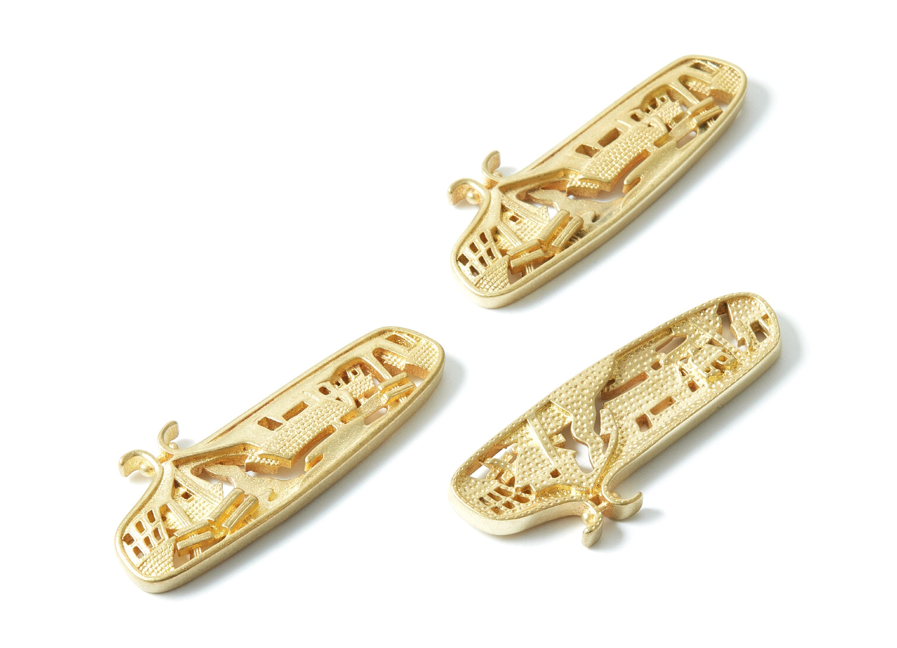 Brass House Charms - House Raw Brass Pendant - Jewelry Supplies - 48.65x18.7x3.37mm - PP1530 - DOMEDBAZAAR