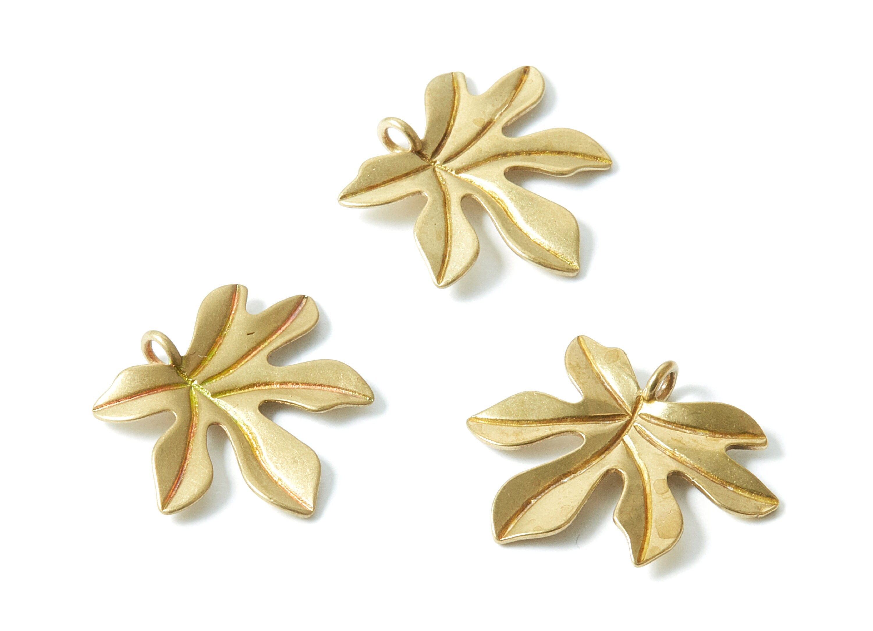 Raw Brass leaf Shaped Earring Charms - Raw Brass leaf Shaped Necklace Findings - Jewelry Supplies - 26x22x1.72mm - PP1534 - DOMEDBAZAAR