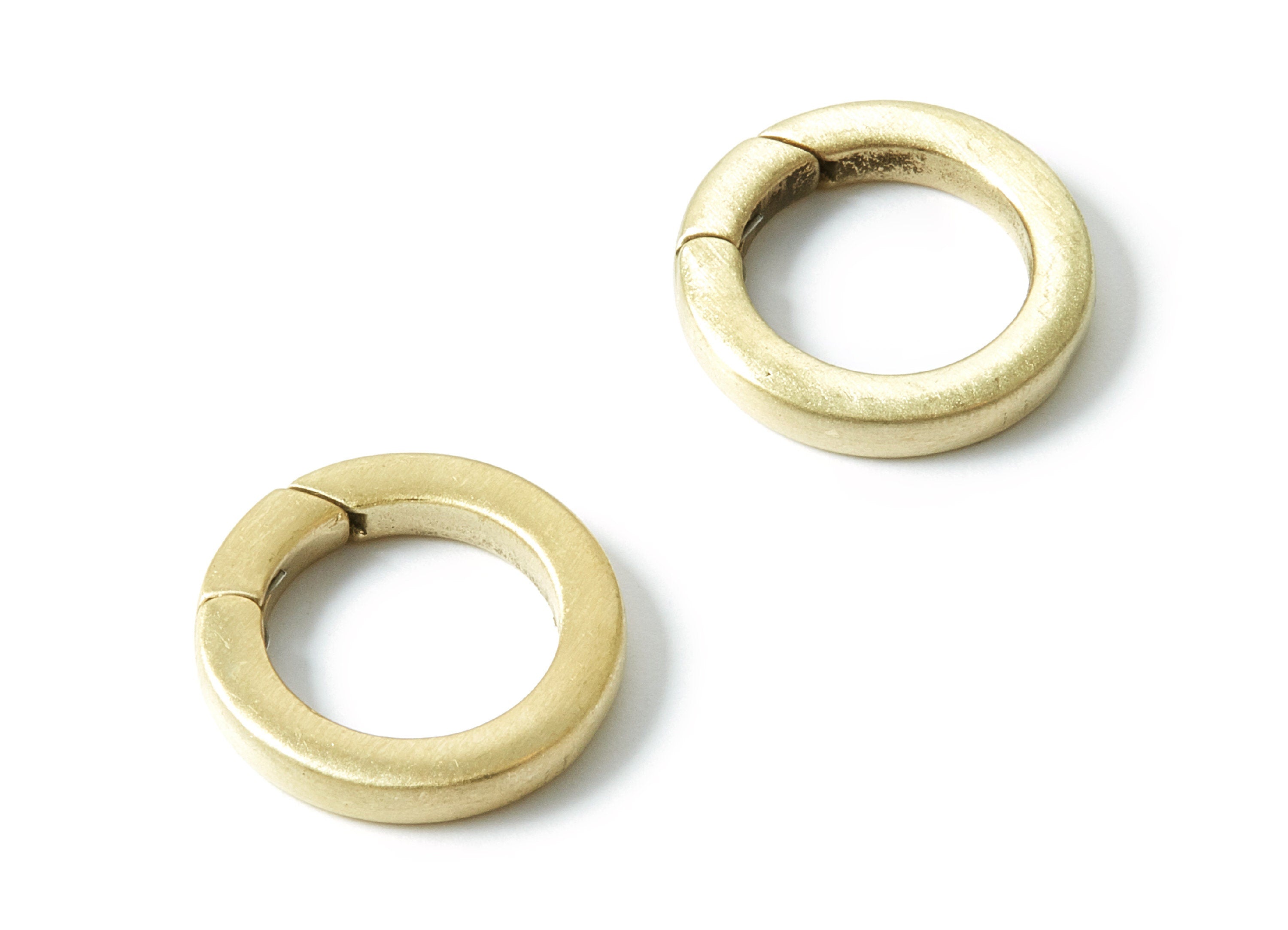 Brass Spring Clasps - Circle Shaped Raw Brass Ring - Open Spring Clasp - Jewelry Supplies - 21.37x21.37x3.5mm - PP1533 - DOMEDBAZAAR