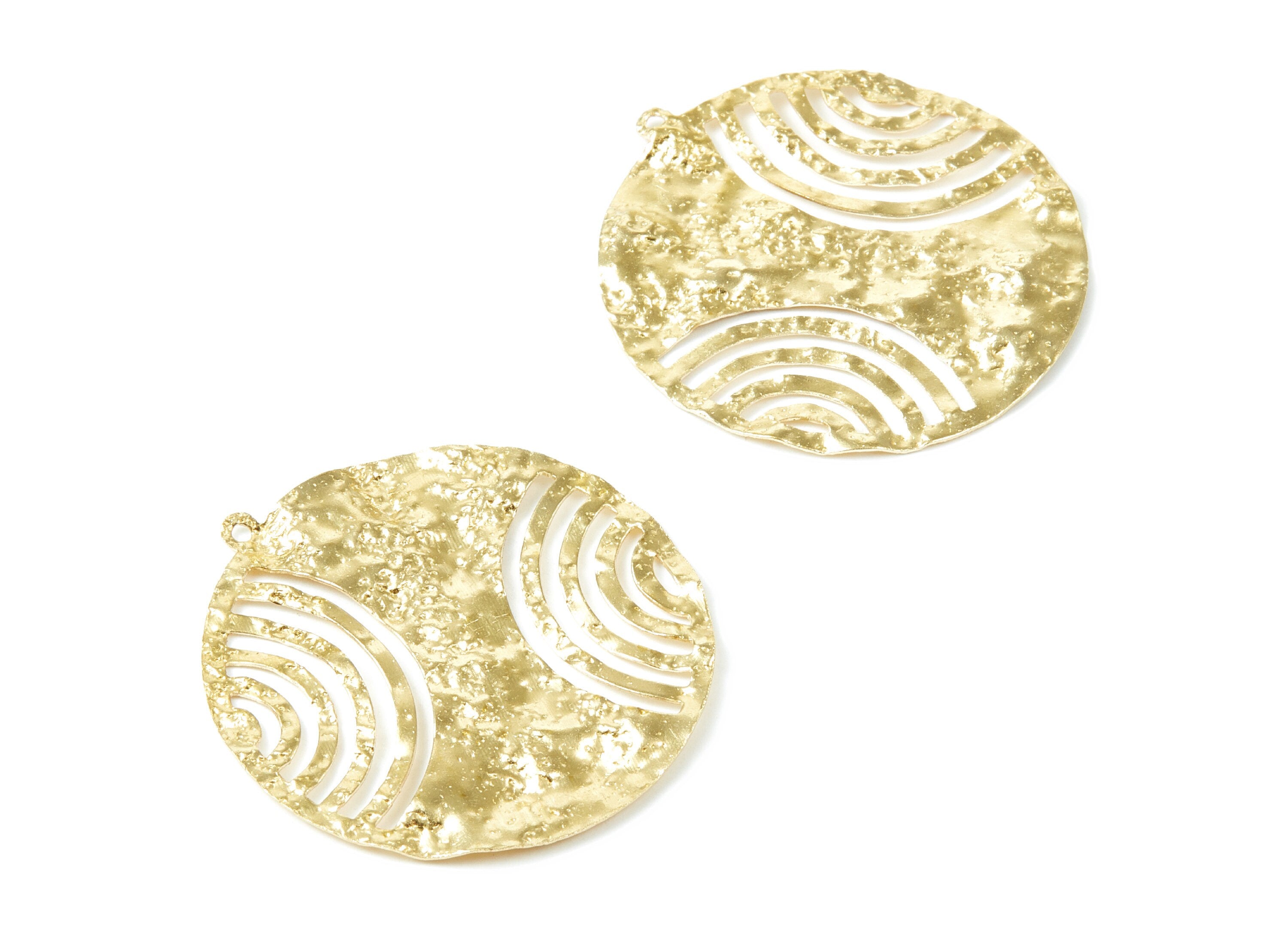 Brass Circle Charms - Circle Shaped Raw Brass Pendant - Earring Findings - Jewelry Supplies - 40x40x1.13mm - PP1994 - DOMEDBAZAAR