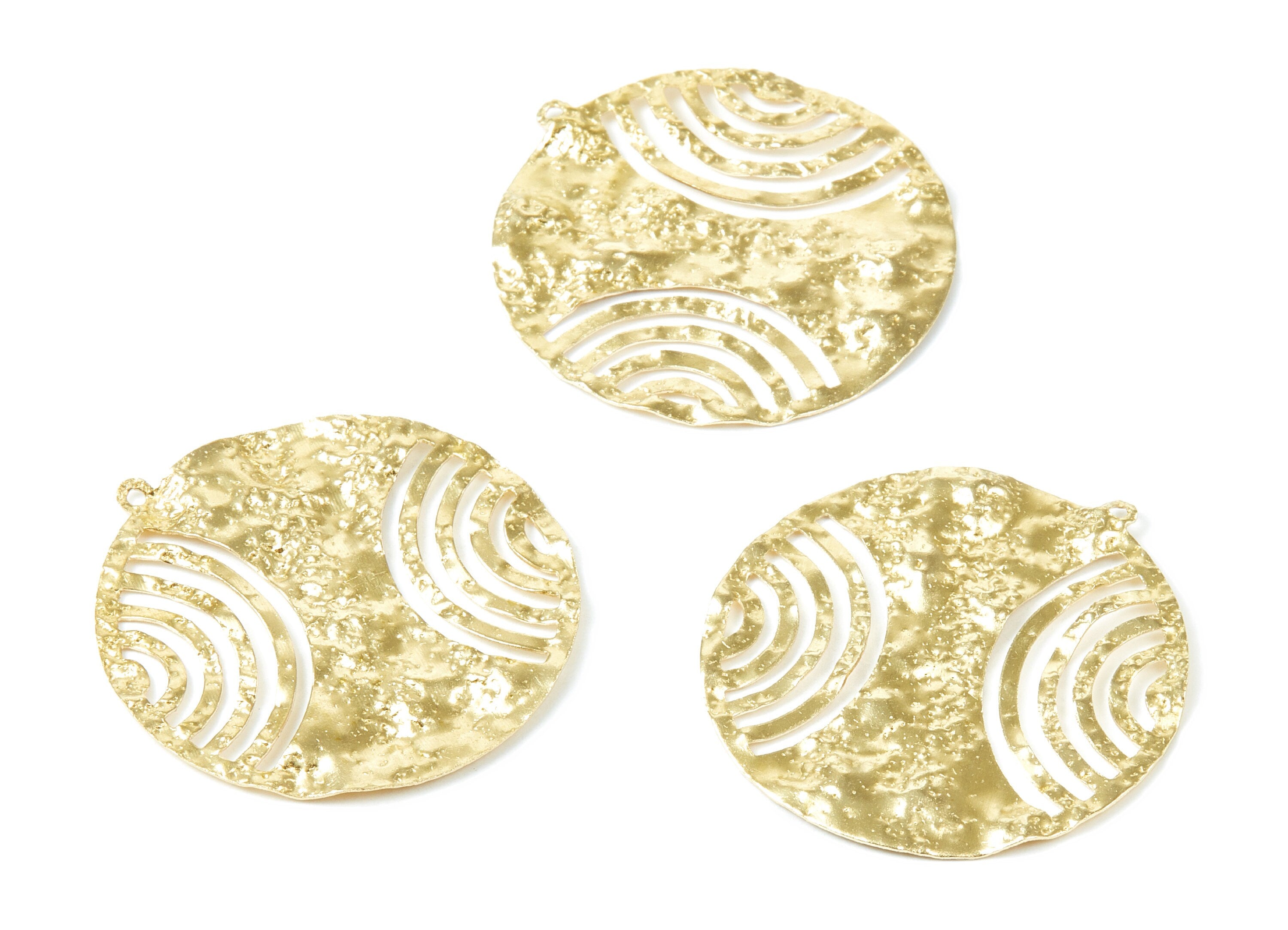 Brass Circle Charms - Circle Shaped Raw Brass Pendant - Earring Findings - Jewelry Supplies - 40x40x1.13mm - PP1994 - DOMEDBAZAAR