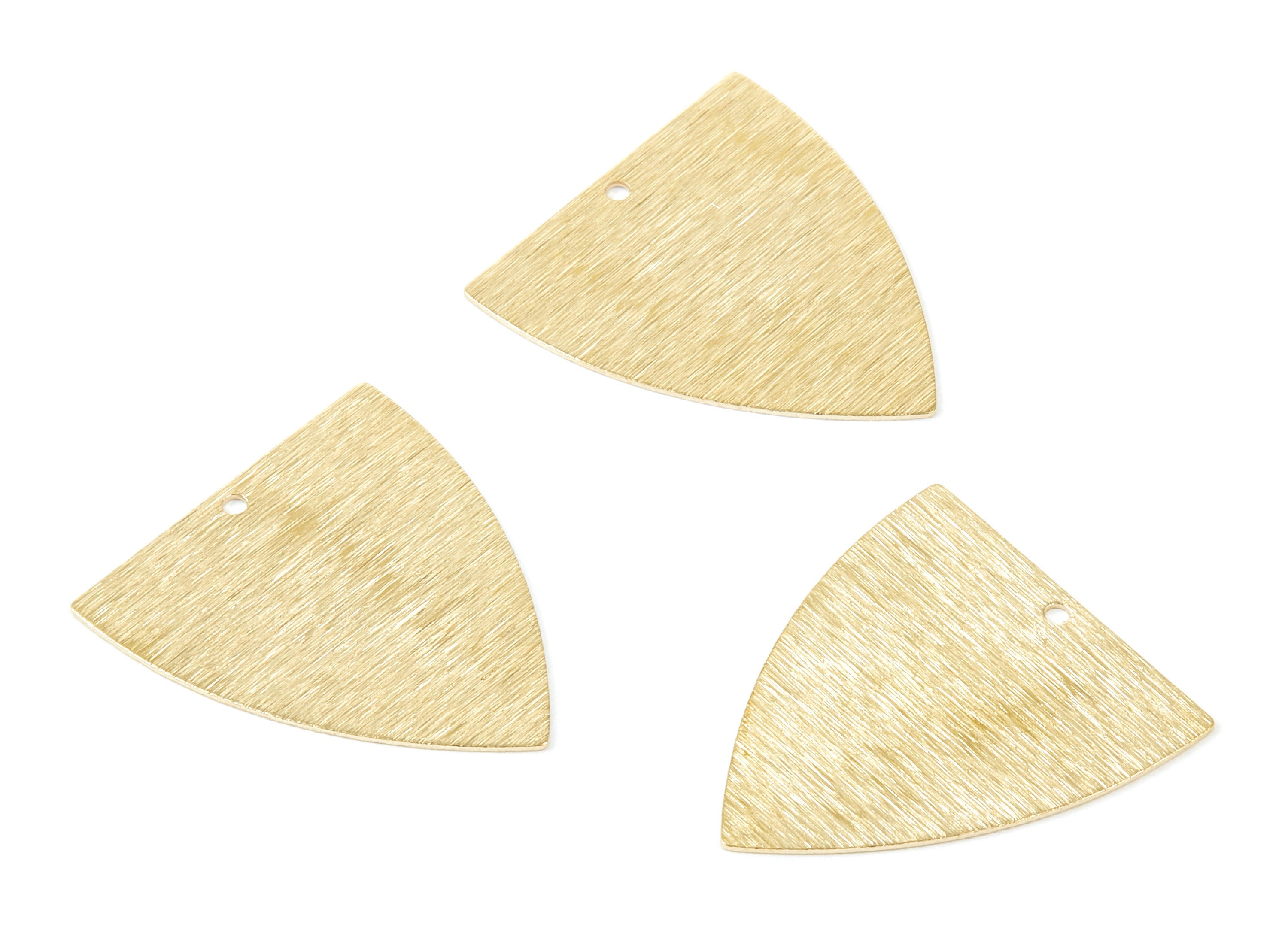 Brass Geometric Charms - Textured Steeple Shaped Raw Brass Pedants - Jewelry Supplies - 28x25x0,47mm - PP1979 - DOMEDBAZAAR