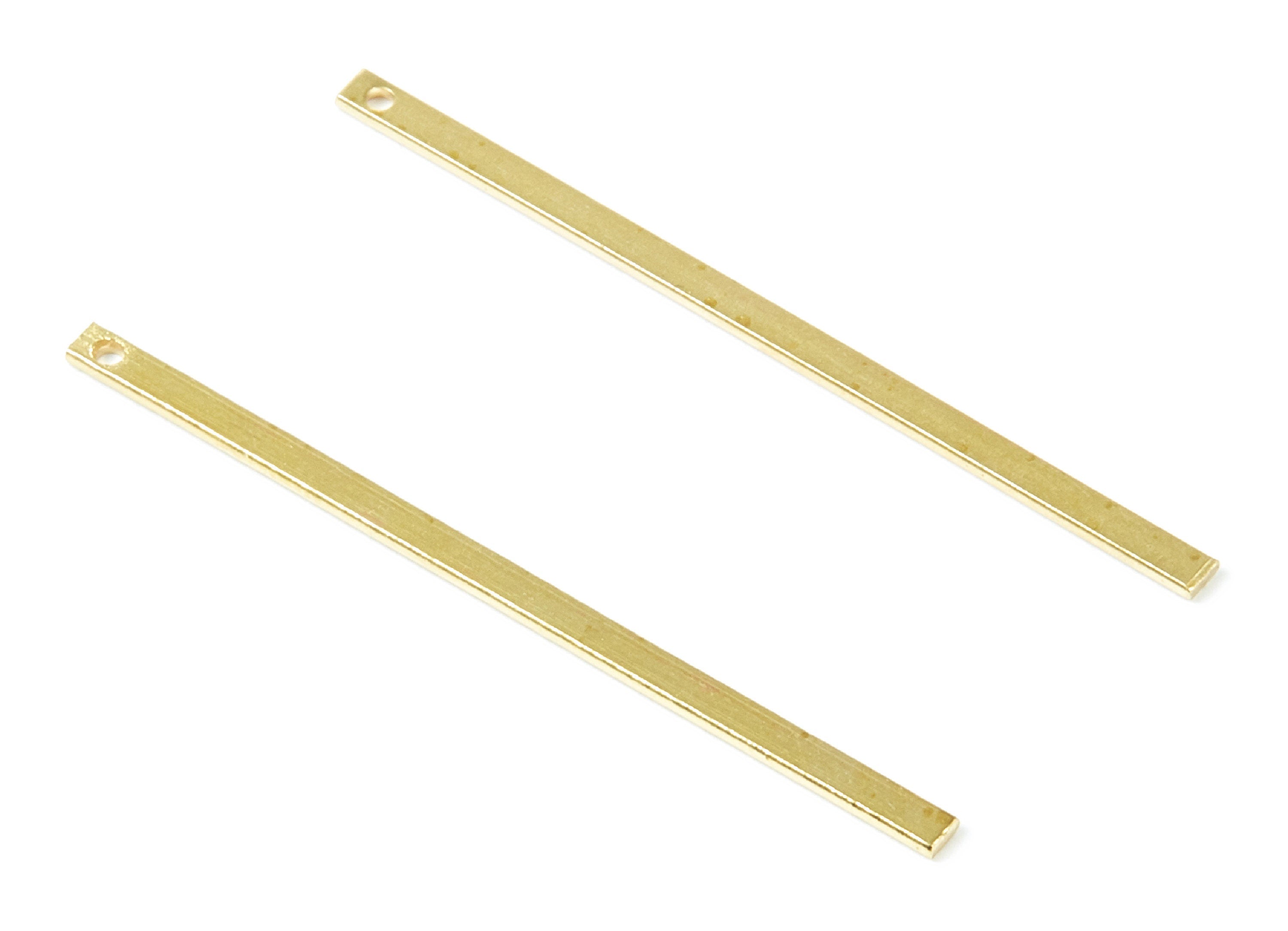 Brass Minimalist Bar Charms - Bar shaped Raw Brass Pedants - Earring Findings - Jewelry Supplies - 40x2x0.78mm - PP2131 - DOMEDBAZAAR