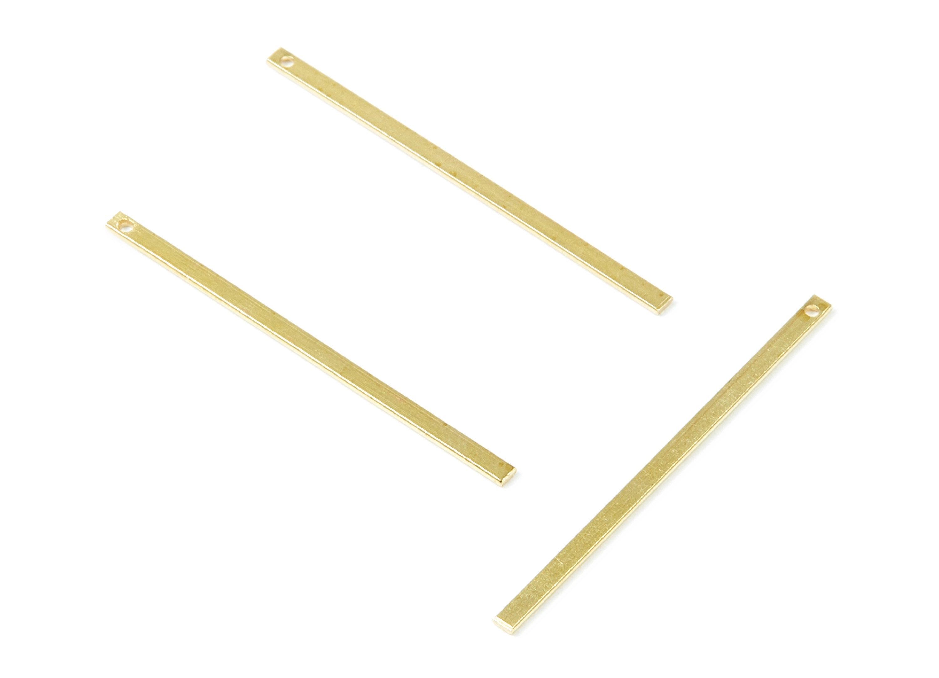 Brass Minimalist Bar Charms - Bar shaped Raw Brass Pedants - Earring Findings - Jewelry Supplies - 40x2x0.78mm - PP2131 - DOMEDBAZAAR