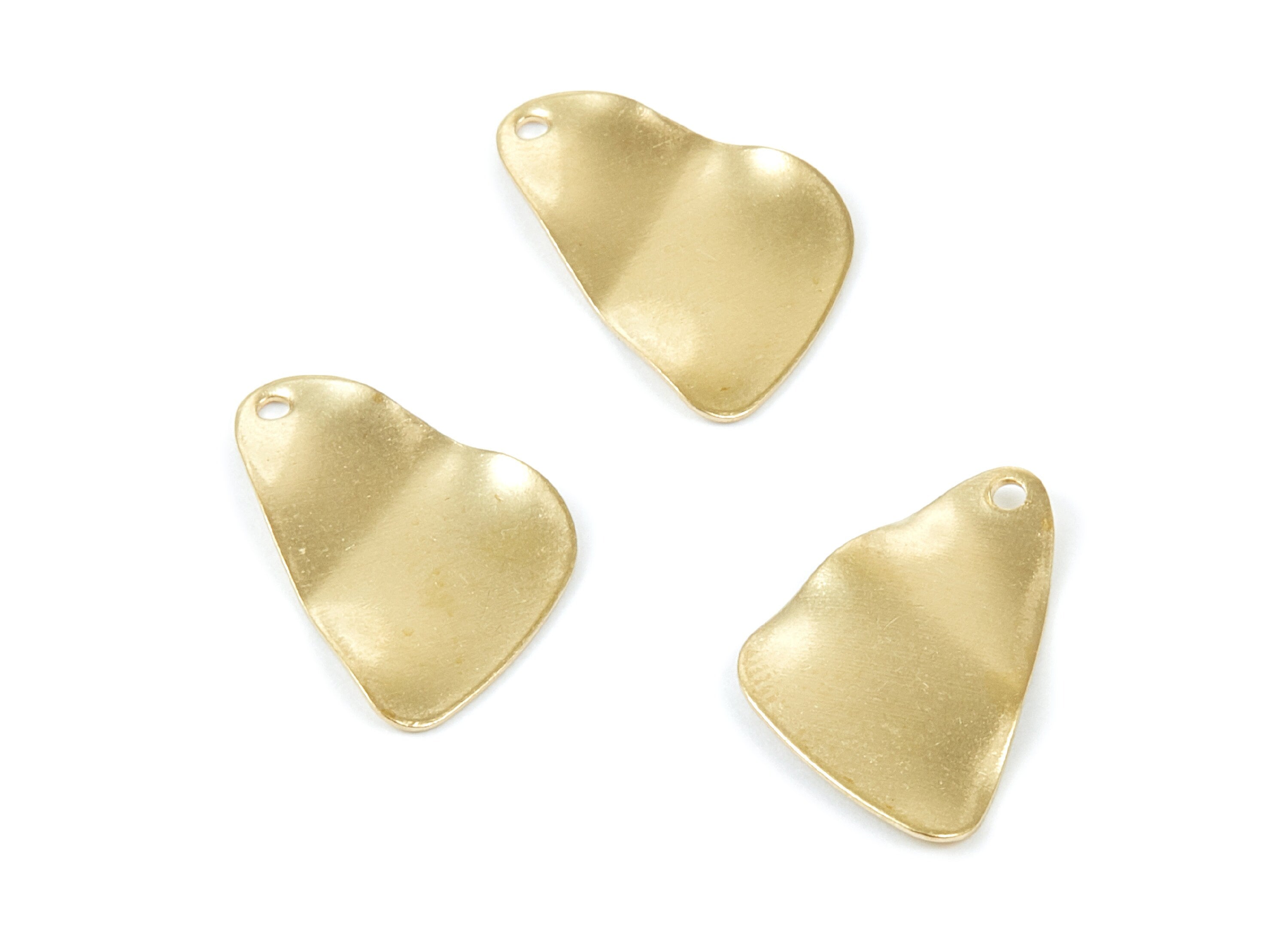 Brass Earring Charms - Irregular Geometric Shaped Raw Brass - Earring Findings - Jewelry Supplies - 18,7x12,8x0,7mm - PP2128 - DOMEDBAZAAR