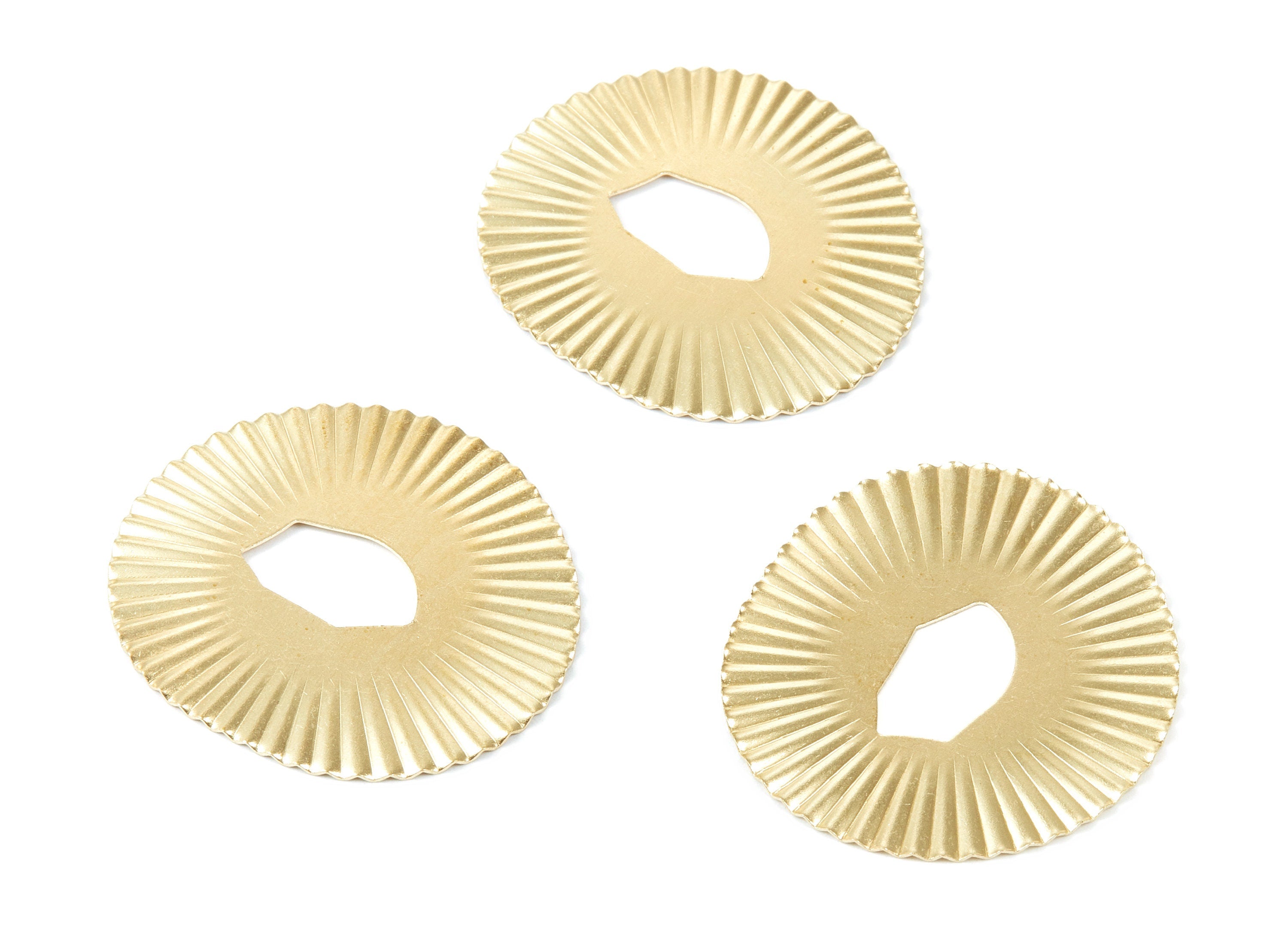 Brass Oval Charms - Oval Shaped Raw Brass Pendant - Earring Findings - Jewelry Supplies - 41.84x37.83x0.96mm - PP2113 - DOMEDBAZAAR