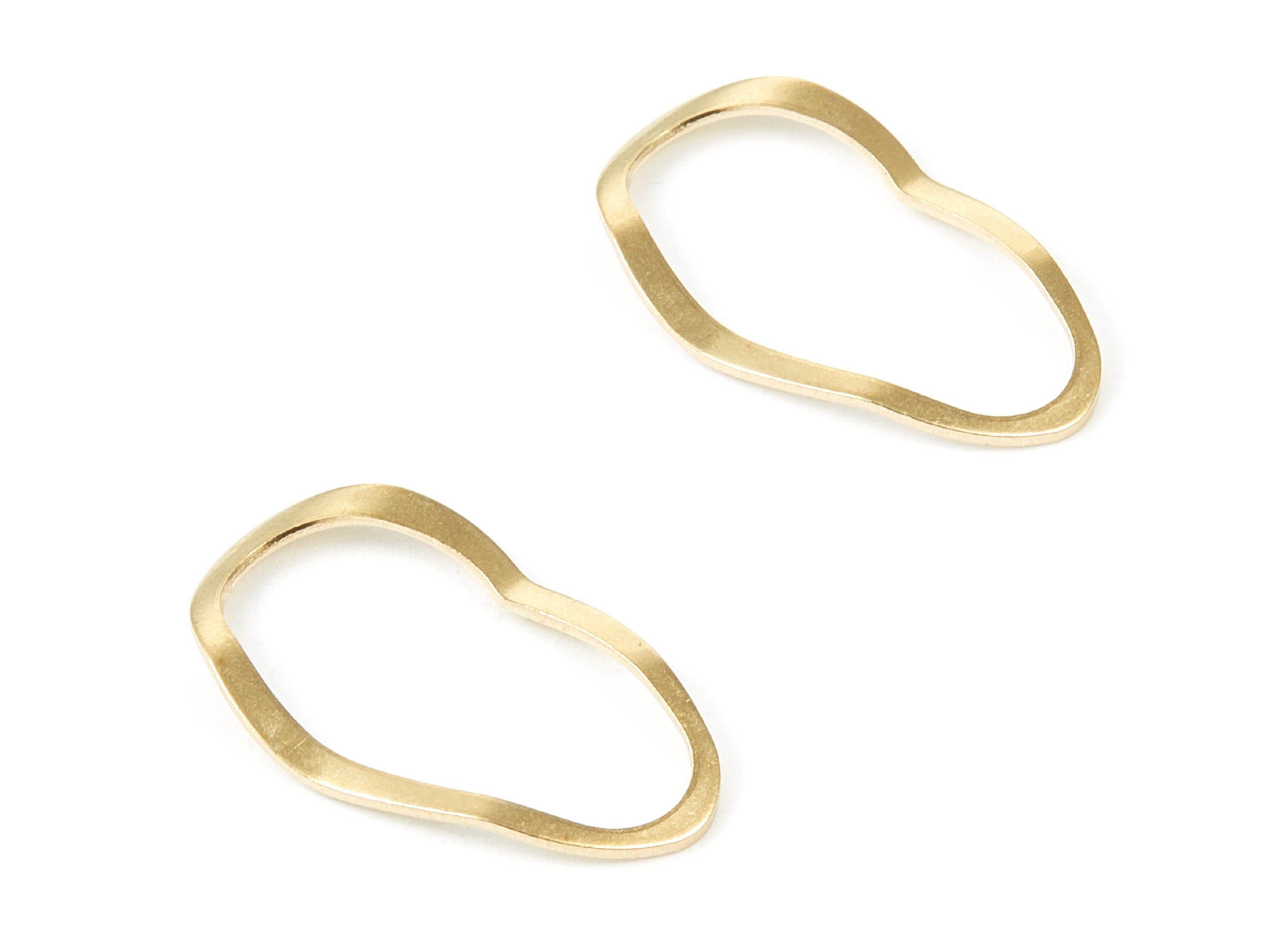 Brass Oval Charms - Wavy oval Shaped Raw Brass Pendant - Earring Findings - Jewelry Supplies - 28x16.22x0.8mm - PP1843 - DOMEDBAZAAR