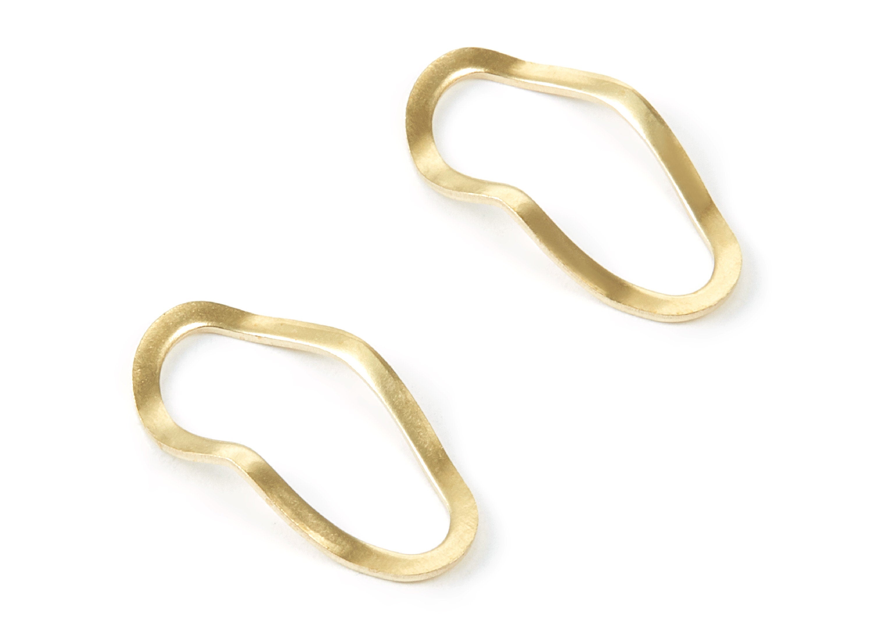 Brass Oval Charms - Wavy oval Shaped Raw Brass Pendant - Earring Findings - Jewelry Supplies - 24.32x12.6x0.79mm - PP1842 - DOMEDBAZAAR