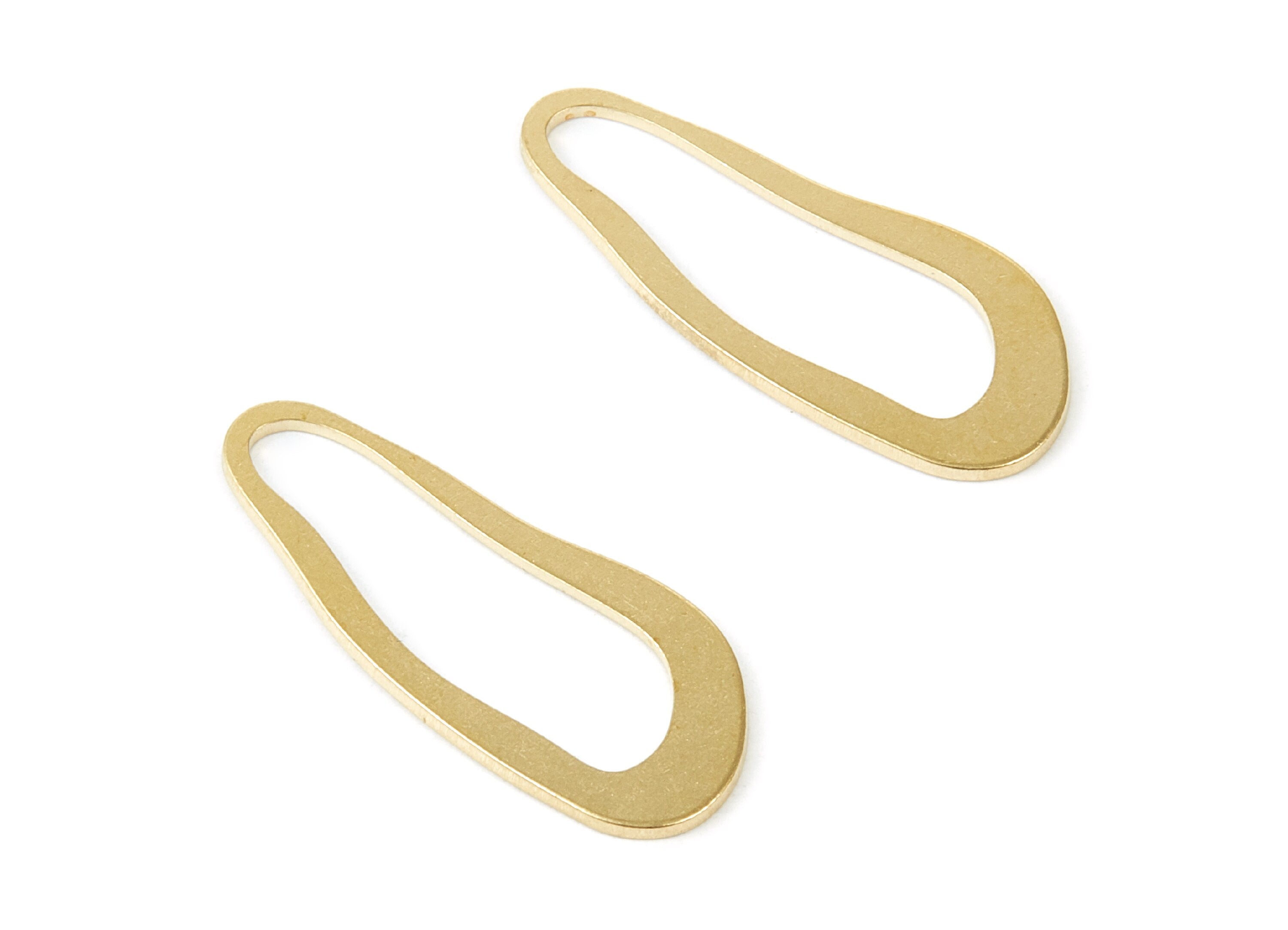 Brass Wavy Oval Charms - Wavy oval Shaped Raw Brass Pendant - Earring Findings - Jewelry Supplies - 31.5x13.05x0.97mm - PP1867 - DOMEDBAZAAR