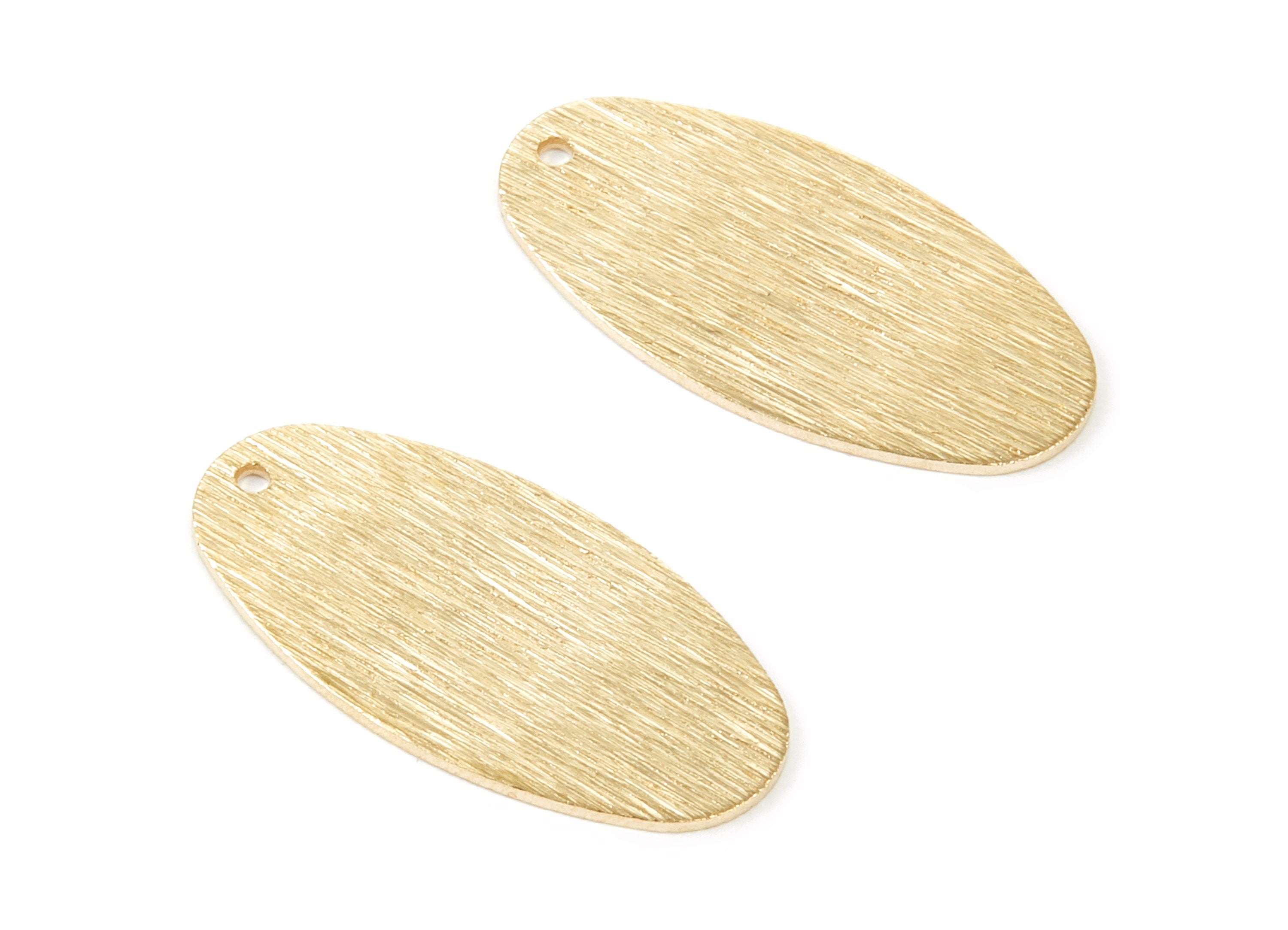 Brass Oval Charms - Oval Shaped Raw Brass Pendant - Earring Findinds - Jewelry Supplies - 29,47x15,3x0,8mm - PP1926 - DOMEDBAZAAR