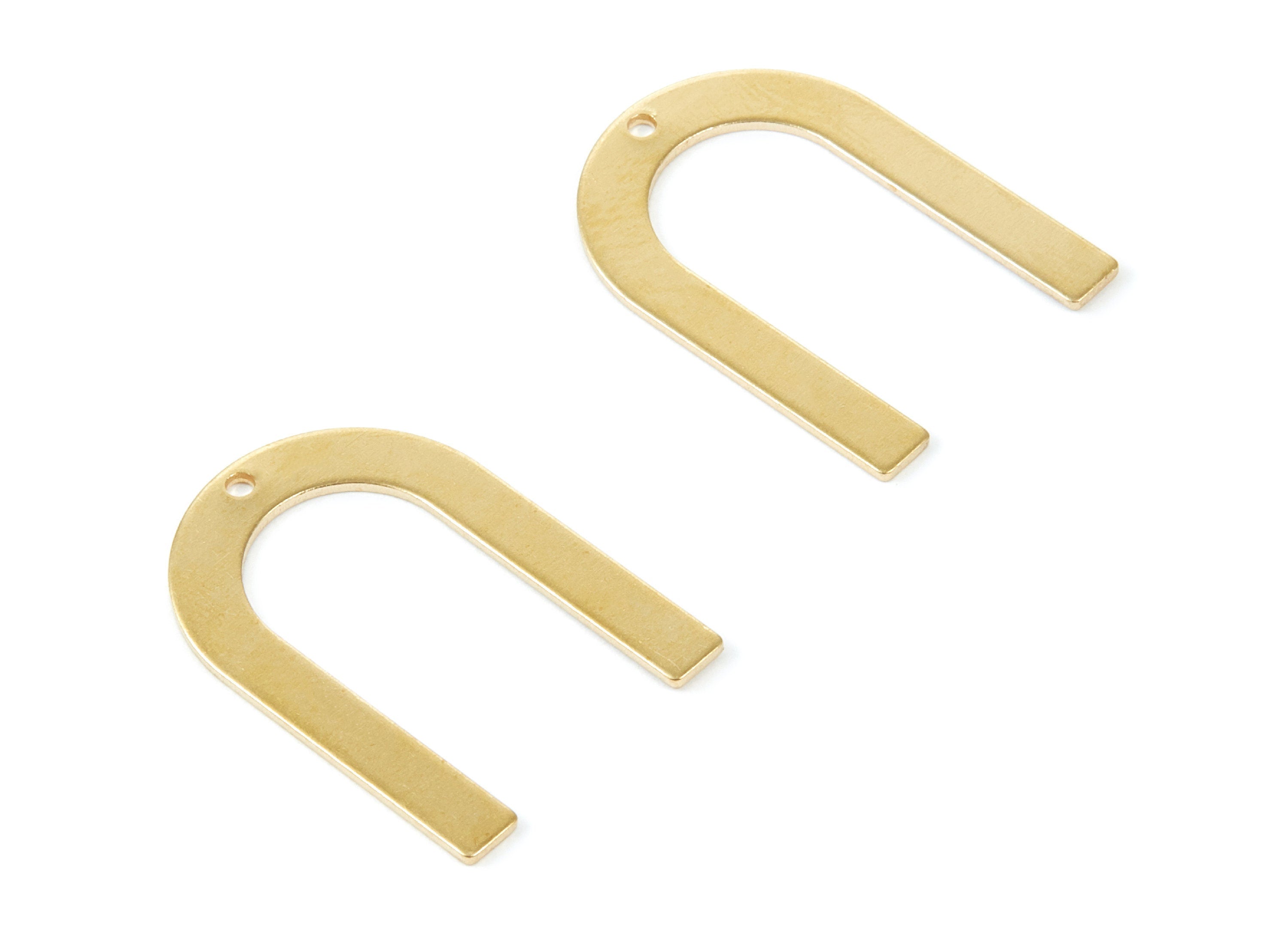 Brass U  Charms - U Shaped Raw Brass pendant - Earring Findings - Jewelry Supplies - 28x20x0,78mm - PP1914 - DOMEDBAZAAR