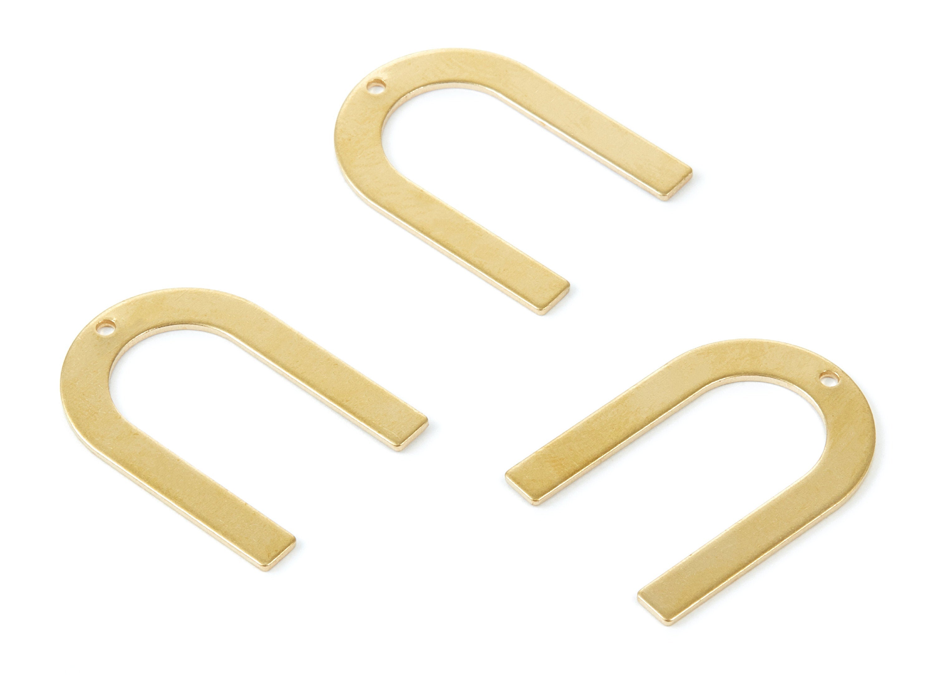Brass U  Charms - U Shaped Raw Brass pendant - Earring Findings - Jewelry Supplies - 28x20x0,78mm - PP1914 - DOMEDBAZAAR
