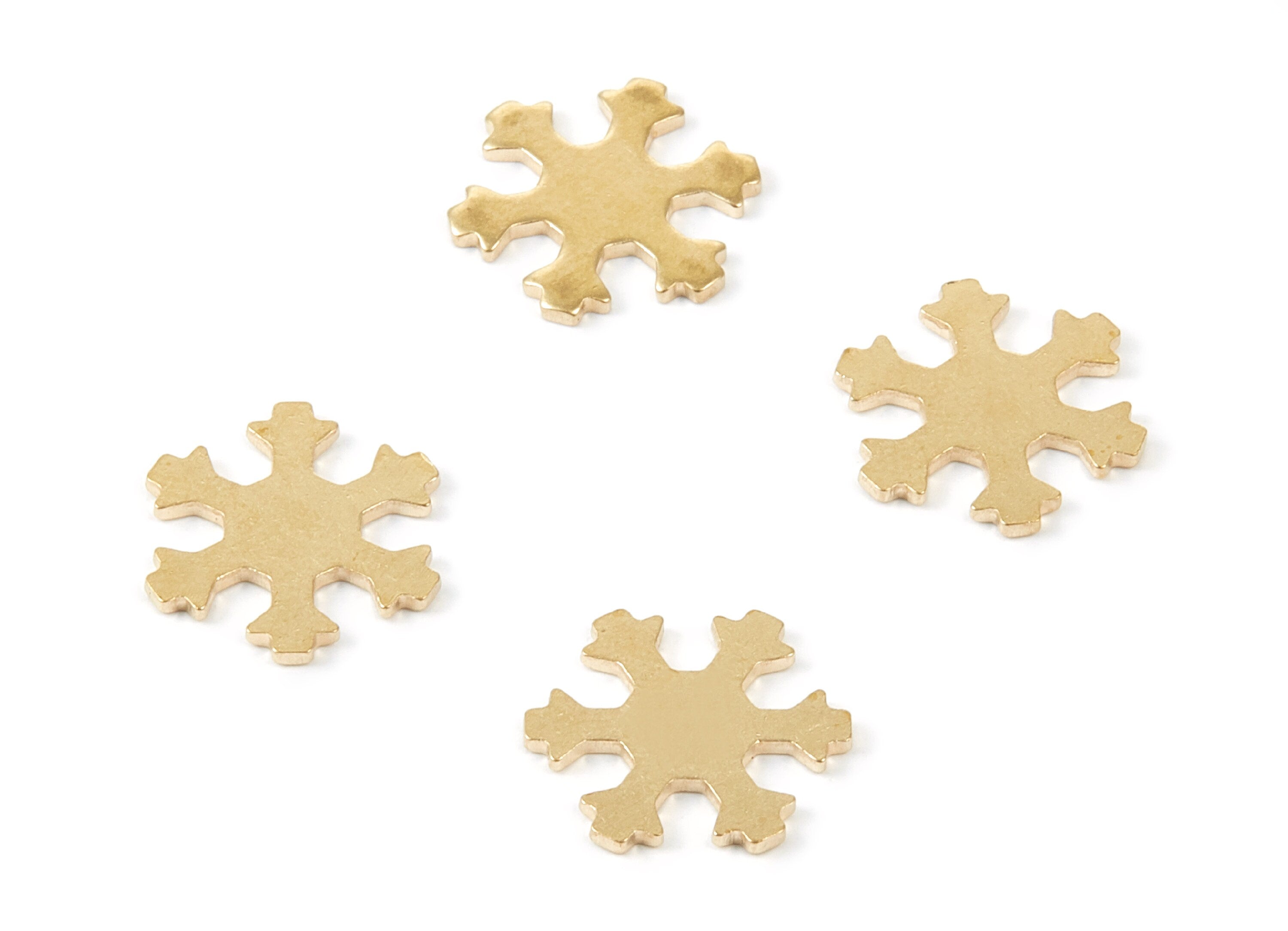 Brass Snow Charms - Snow Shaped Raw Brass pendant - Earring Findings - Jewelry Supplies - 14x12,78x1mm - PP1934 - DOMEDBAZAAR