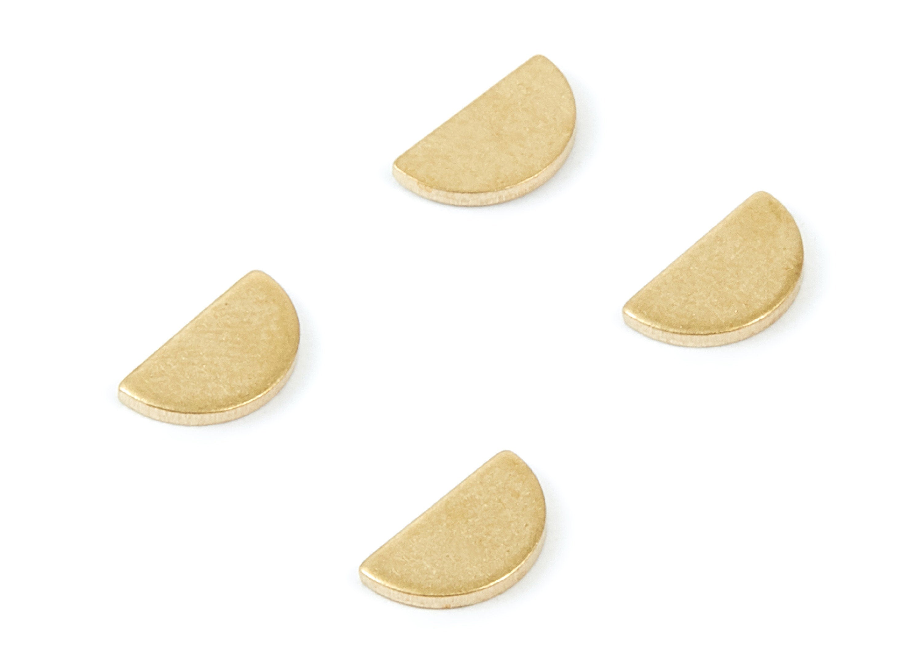 Brass Half Moon Charms - Semicircle Shaped Raw Brass pendant - Earring Findings - Jewelry Supplies - 9x5x1mm - PP1935 - DOMEDBAZAAR