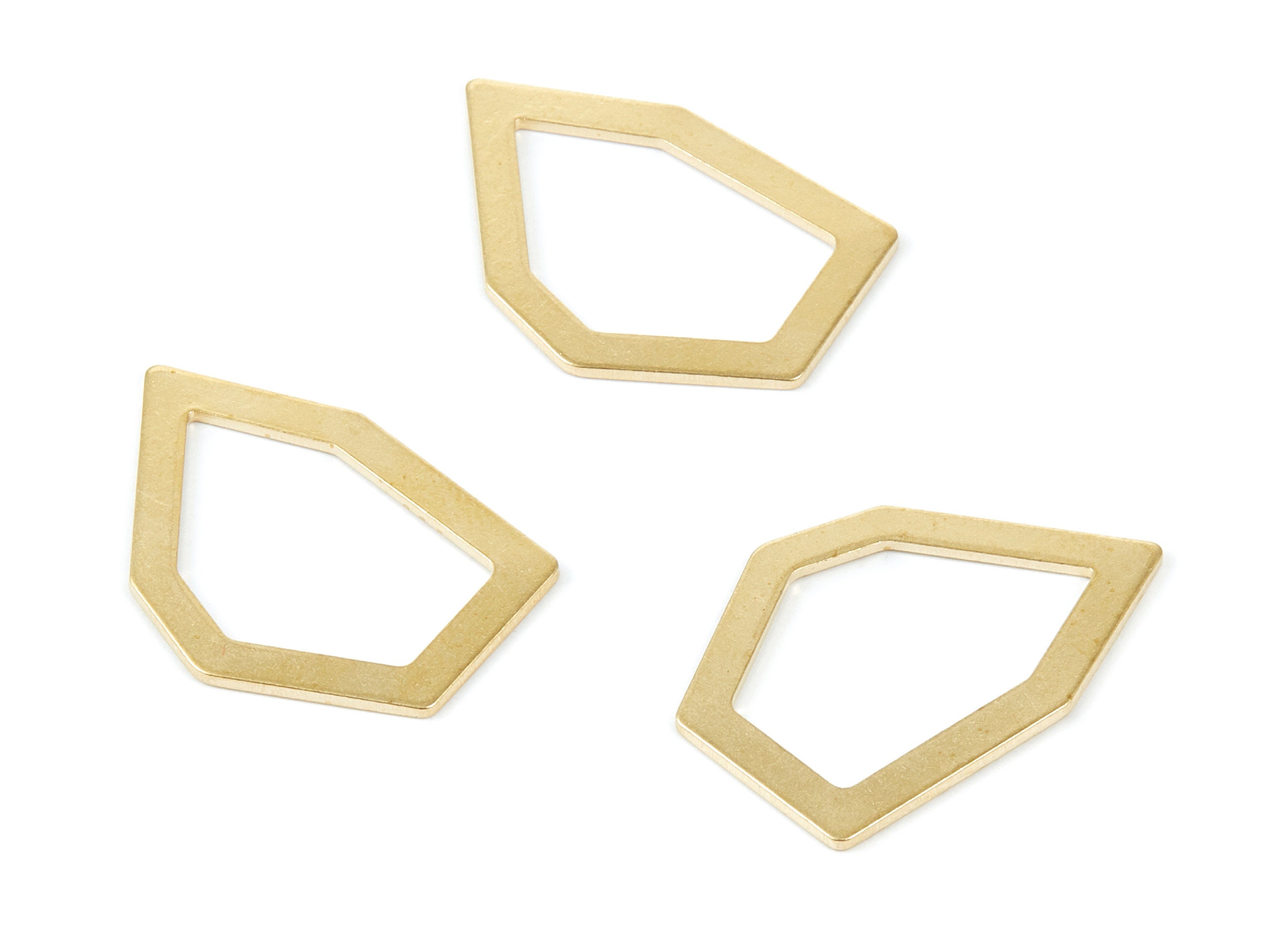 Brass Geometric Charms - Irregular Shaped Raw Brass pendant - Earring Findings - Jewelry Supplies - 28,96x20,35x1mm - PP2067 - DOMEDBAZAAR