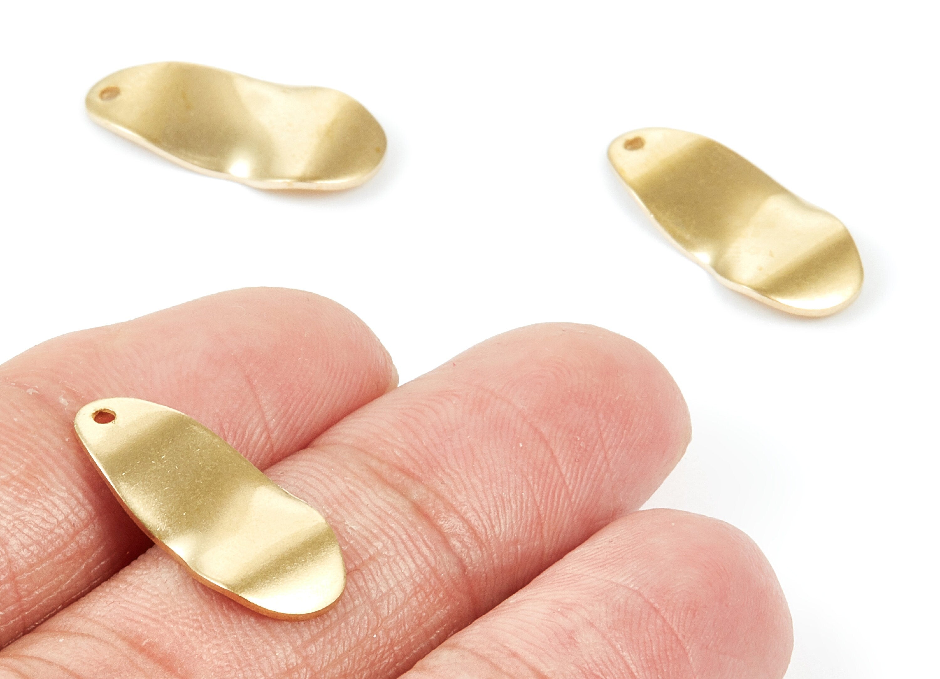 Personalized stamping blank - Brass Irregular Charms - Irregular Oval Shaped Raw Brass Pendant - Earring Findings  - 21,13x9,45x1mm - PP1844 - DOMEDBAZAAR
