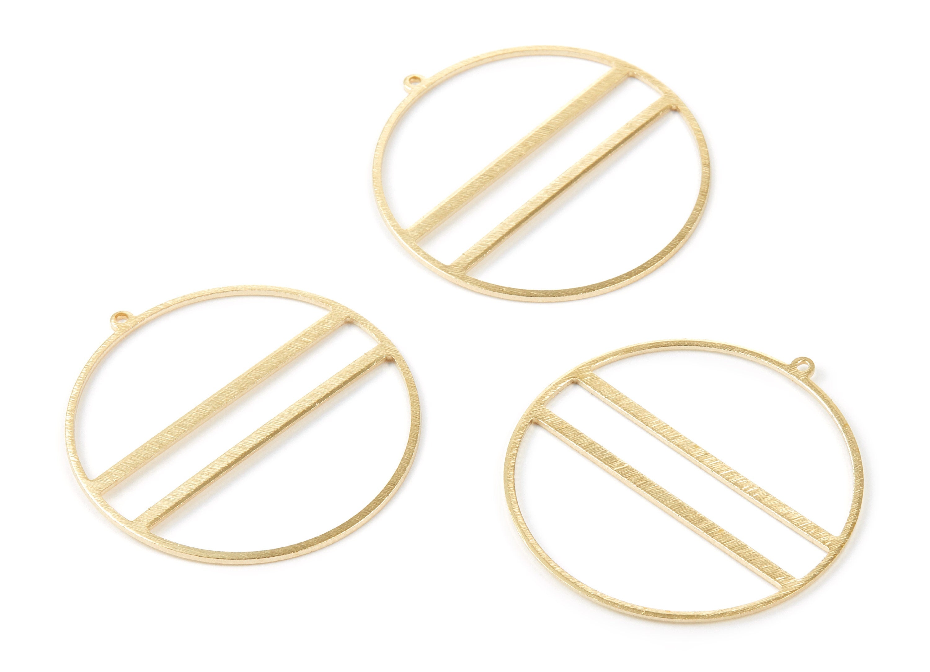 Brass Textured Earring Charms - Round Raw Brass Pendant - Earring Findings - Jewelry Supplies - 45,2x43,2x1mm - PP2107 - DOMEDBAZAAR