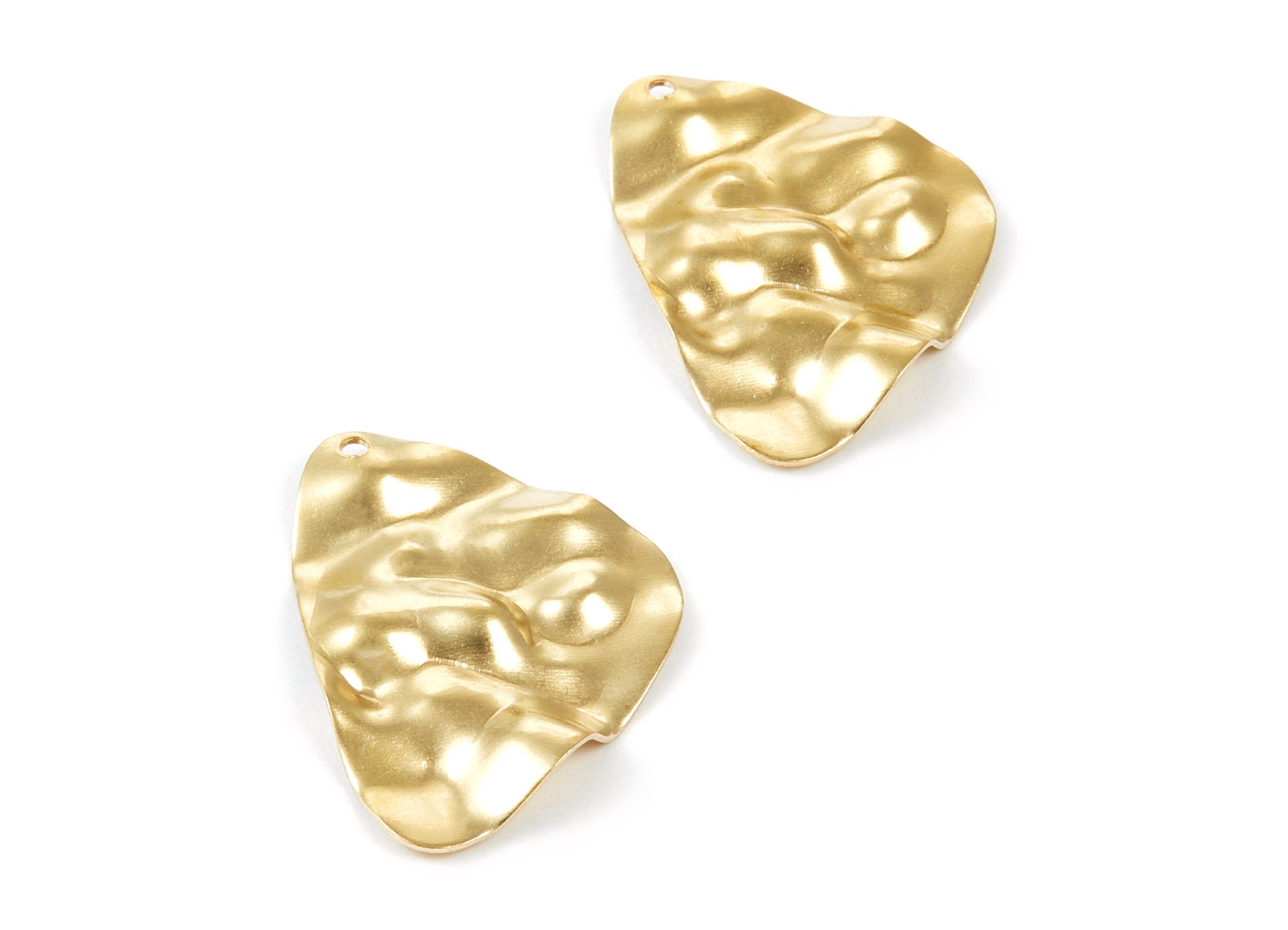 Brass Wavy Triangle Charms - Wavy Triangle Raw Brass Pendant - Earring Findings - Jewelry Supplies - 25x26,2x1,5mm - PP2048 - DOMEDBAZAAR