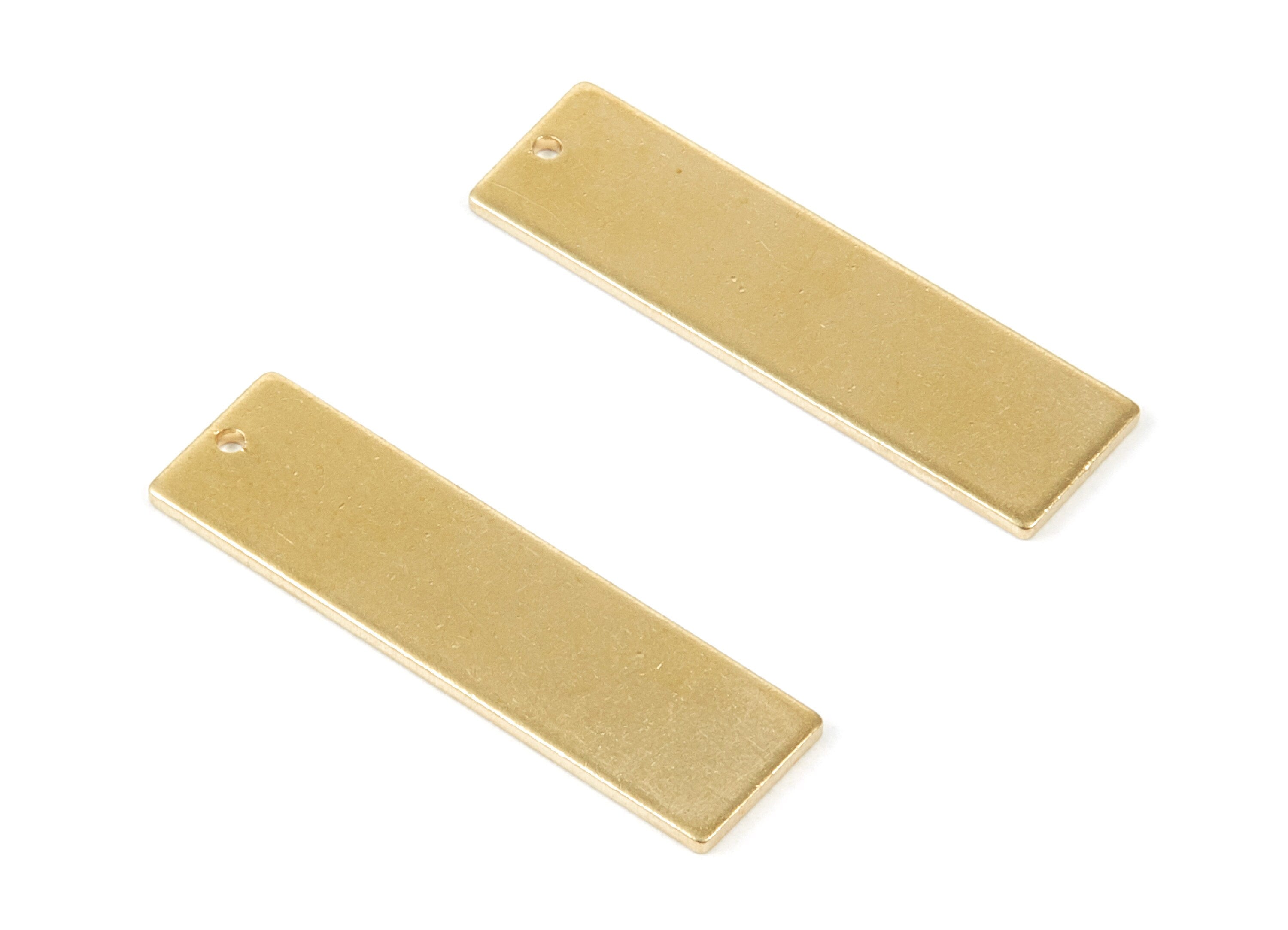 Personalized stamping blank - Brass Minimalist Bar Charms - Minimalist Bar Shaped Raw Brass Pedants - Earring Findings - 32x9x1mm - PP1788 - DOMEDBAZAAR