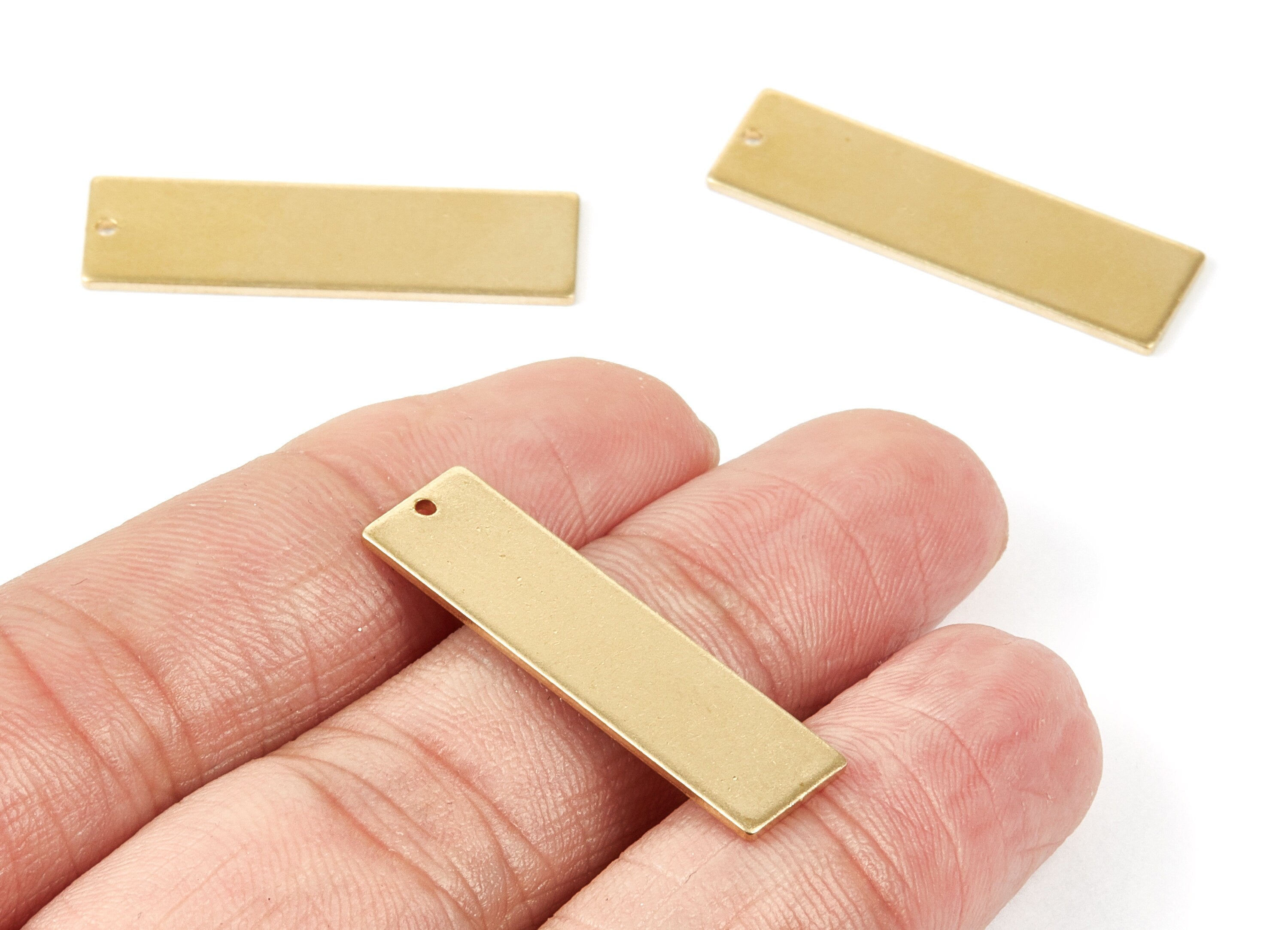 Personalized stamping blank - Brass Minimalist Bar Charms - Minimalist Bar Shaped Raw Brass Pedants - Earring Findings - 32x9x1mm - PP1788 - DOMEDBAZAAR
