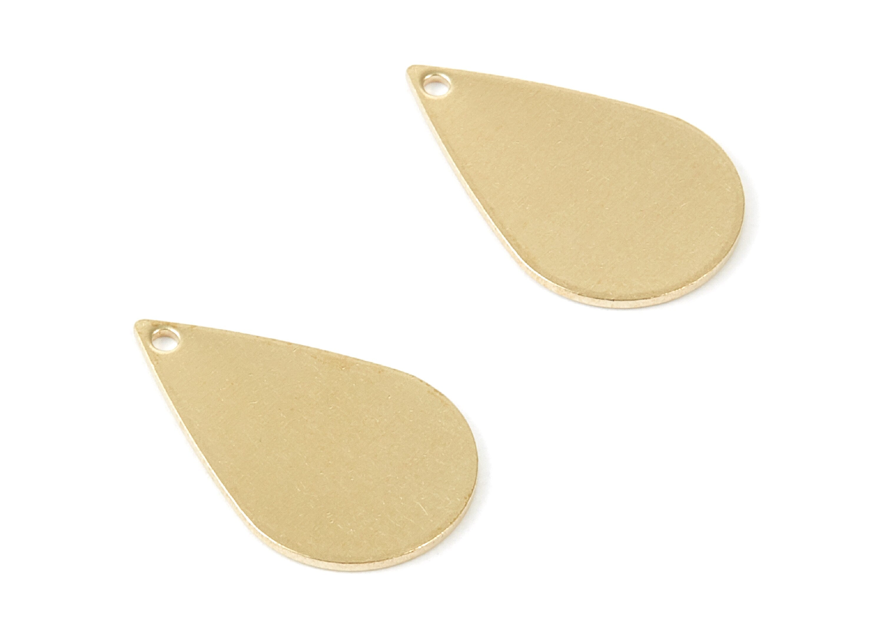 Personalized stamping blank - Brass Drop Charms - Drop Shape Raw Brass Pendant - Earring Findings  - 22.25x13.83x0.8mm - PP2137 - DOMEDBAZAAR