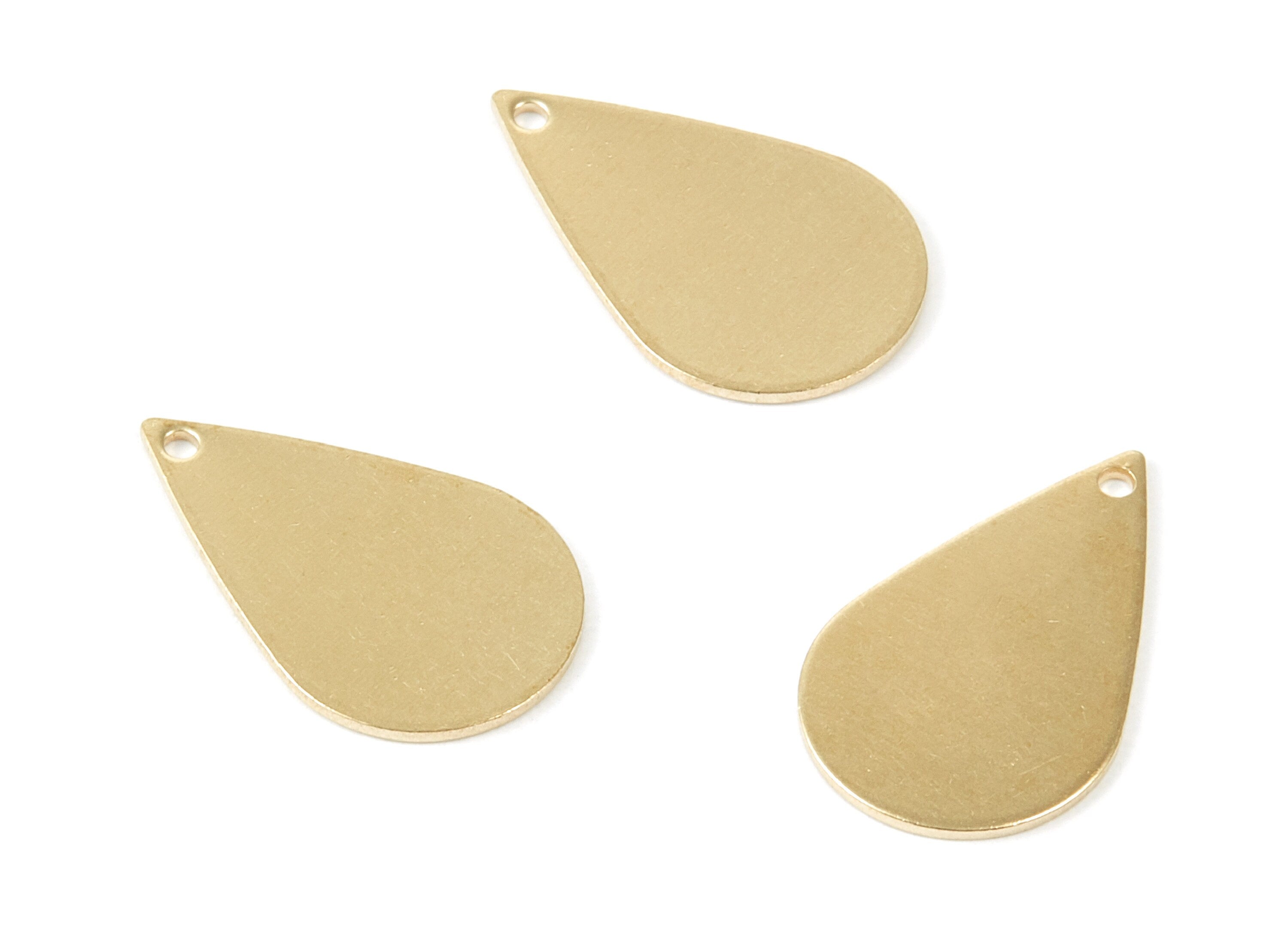 Personalized stamping blank - Brass Drop Charms - Drop Shape Raw Brass Pendant - Earring Findings  - 22.25x13.83x0.8mm - PP2137 - DOMEDBAZAAR