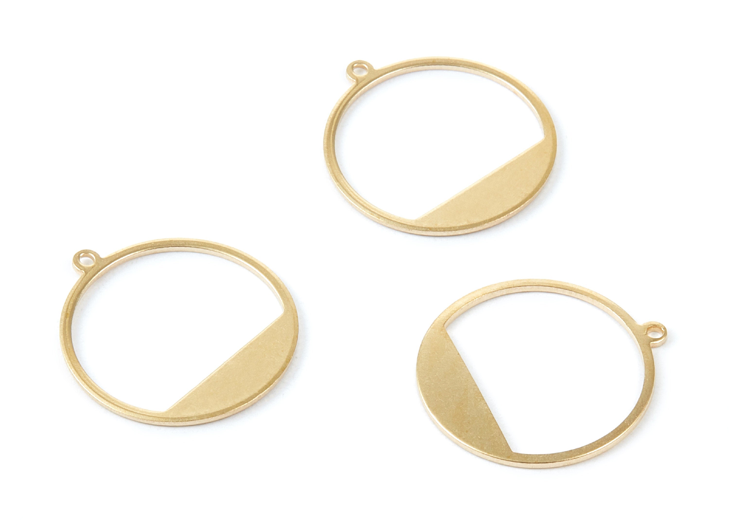 Brass Round Charms - Round Raw Brass Pendant - Earring Findings - Jewelry Supplies - 22,45x20,5x0,84mm - PP1809 - DOMEDBAZAAR