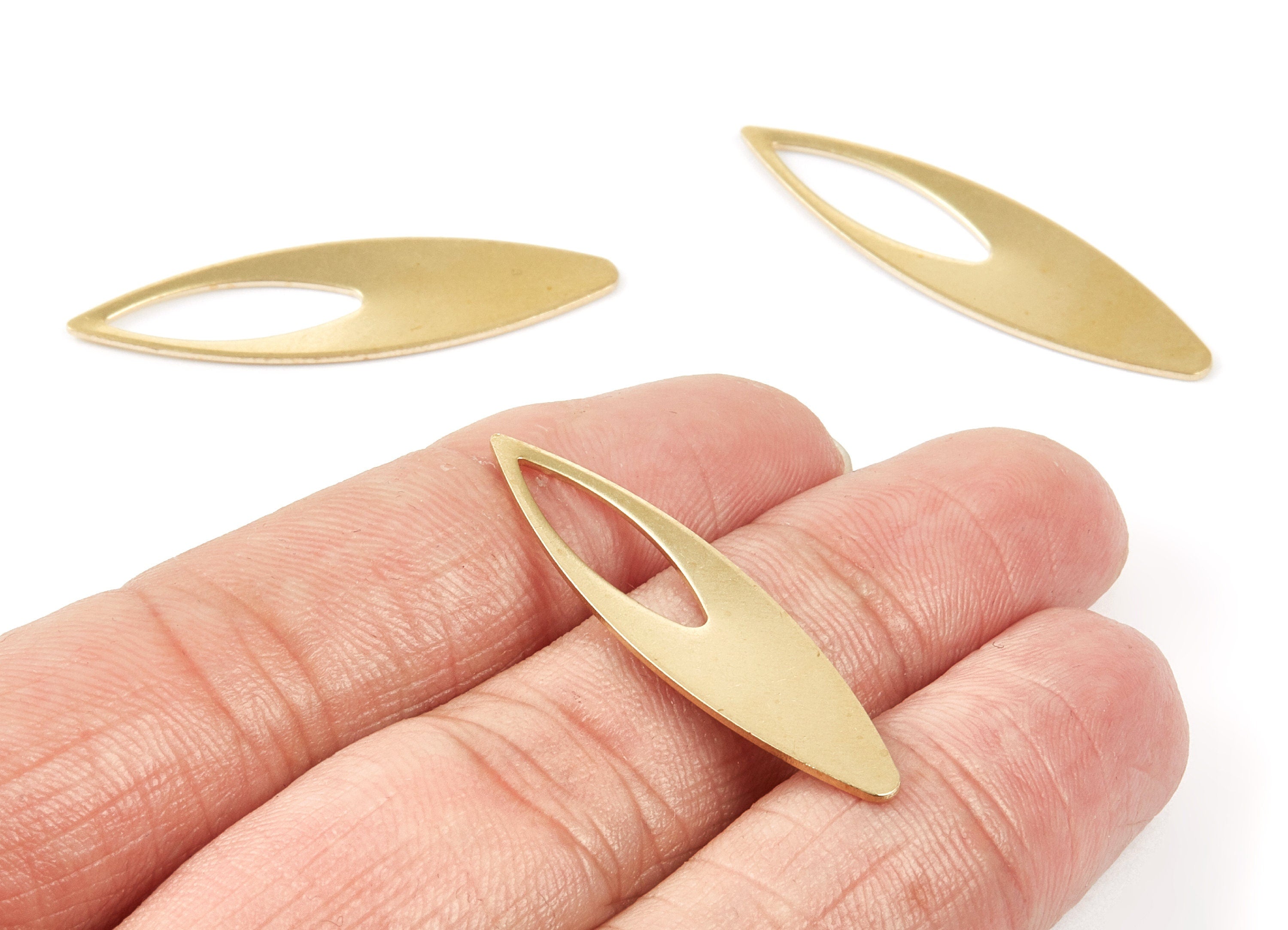 Personalized stamping blank - Brass Rhombus Charms - Rhombus Raw Brass Pendant - Brass Earring Findings  - 37.5x10x0.8mm - PP2032 - DOMEDBAZAAR