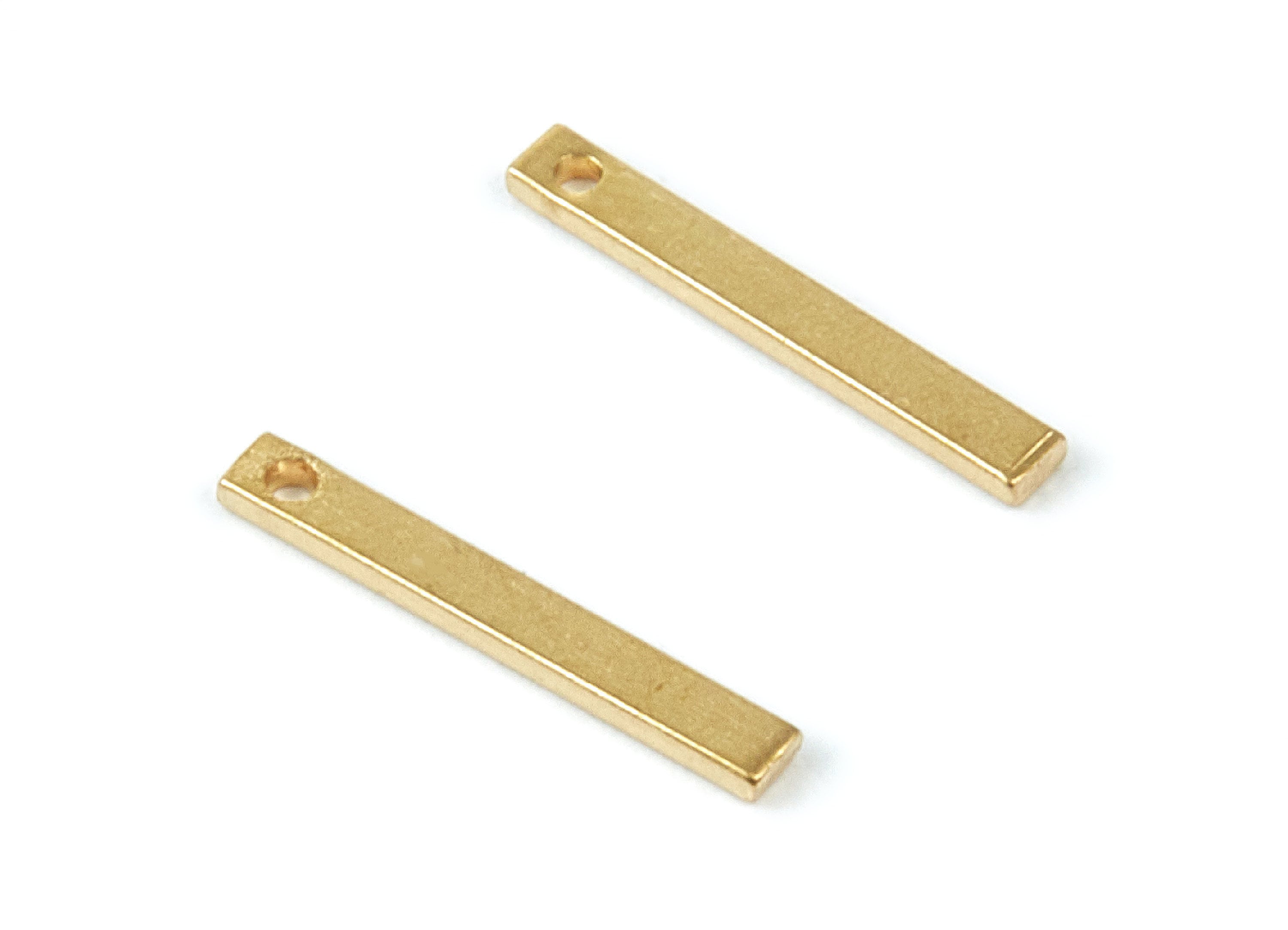 Brass Strip Charms - Raw Brass Strip Pendants - Earring Findings - Jewelry Supplies - 15x2x1mm - PP2034 - DOMEDBAZAAR