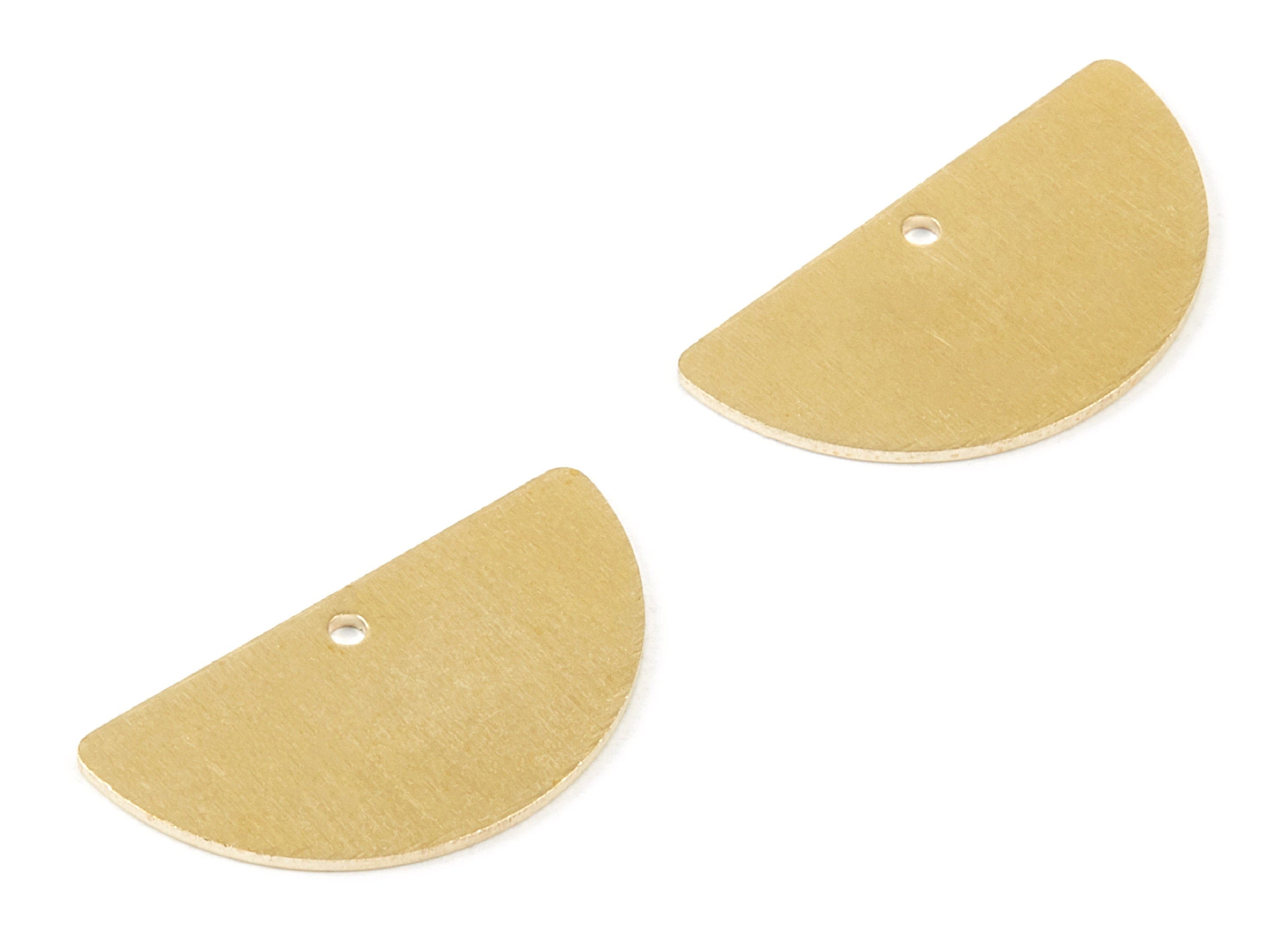 Personalized stamping blank - Brass Half Round Charms - Half Round Shaped Raw Brass Pedants - Earring Findings - 24.5x13x0.8mm - PP1754 - DOMEDBAZAAR
