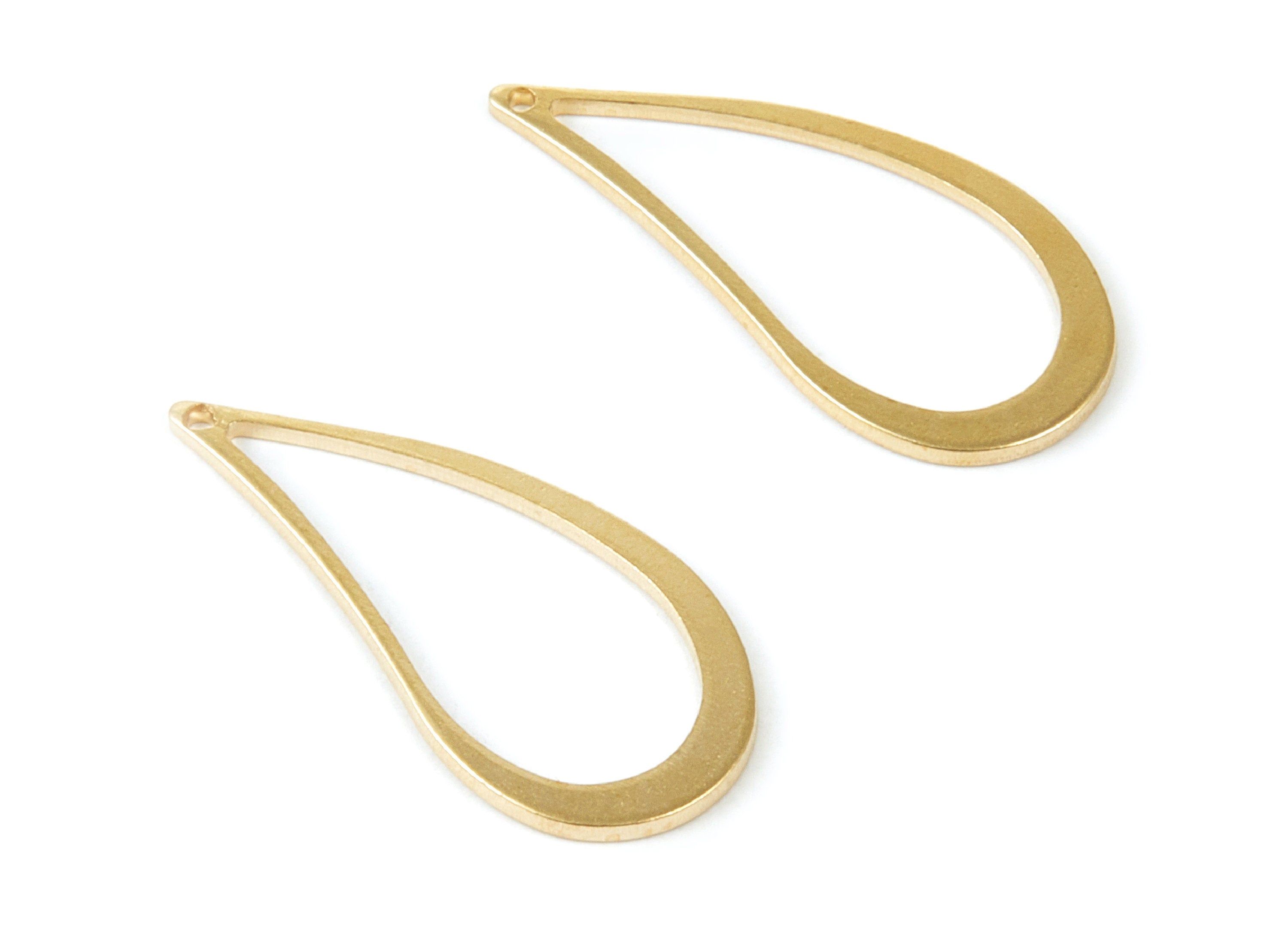 Brass Drop Charms - Drop Shaped Raw Brass Pendant - Earring Finding - Jewelry Supplies - 28,9x13,3x1mm - PP1900 - DOMEDBAZAAR