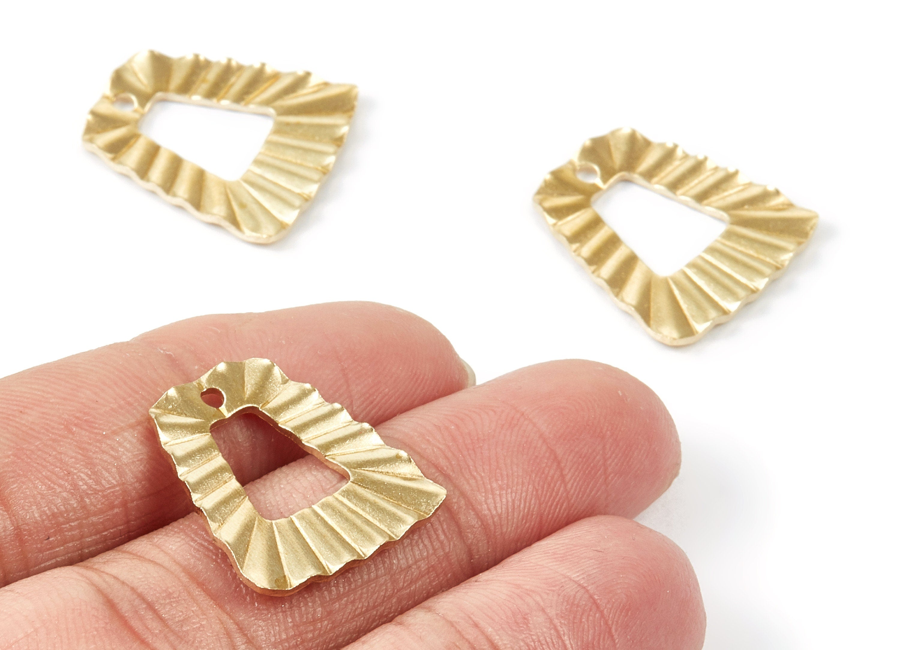 Brass Geometric Charms - Geometric Ladder Raw Brass Pendant - Earring Findings - Jewelry Supplies - 21x18.7x1.66mm - PP1755 - DOMEDBAZAAR