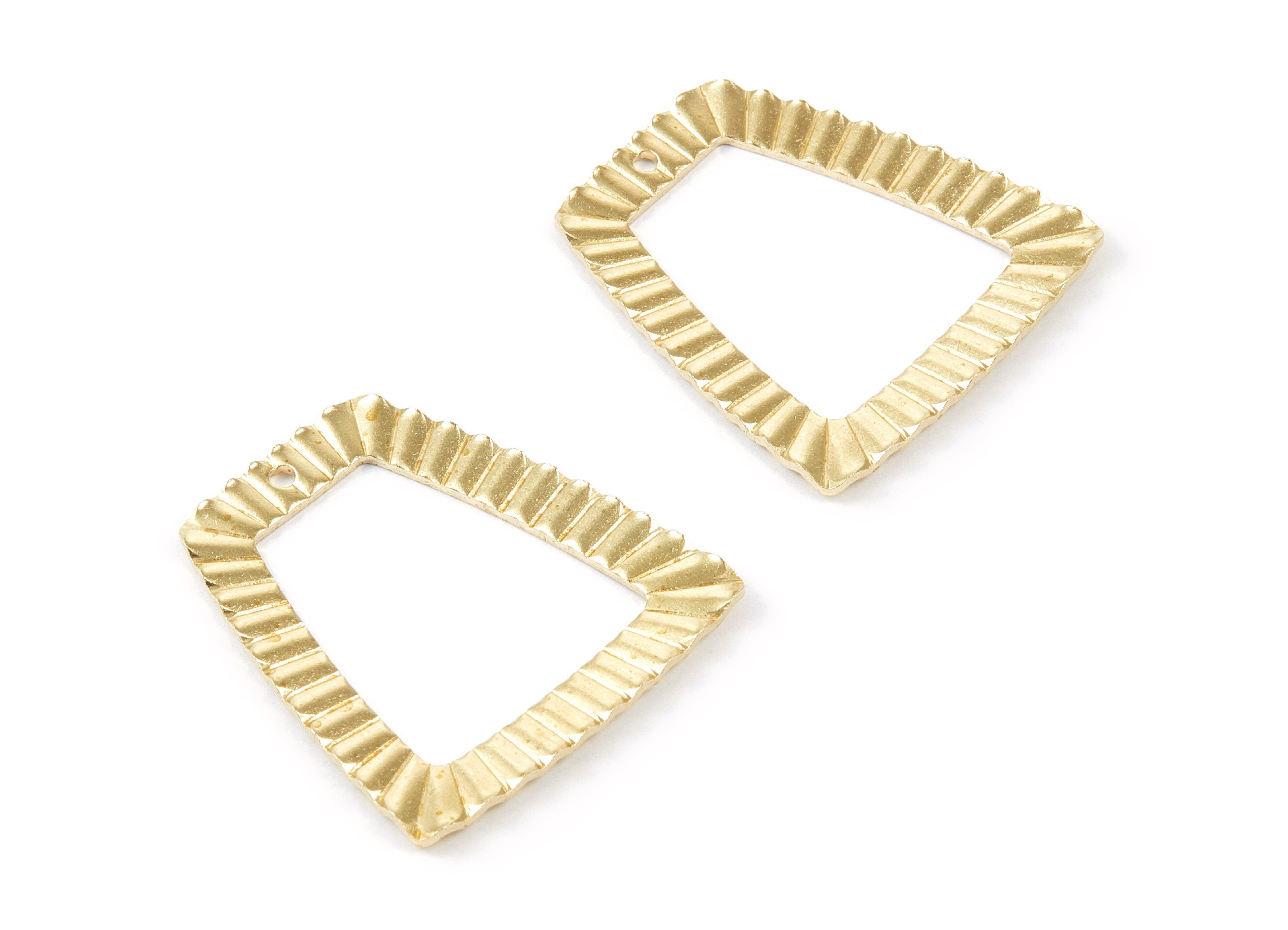 Brass Geometric Charms - Geometric Ladder Raw Brass Pendant - Earring Findings - Jewelry Supplies - 35.6x33.58x1.79mm - PP1730 - DOMEDBAZAAR