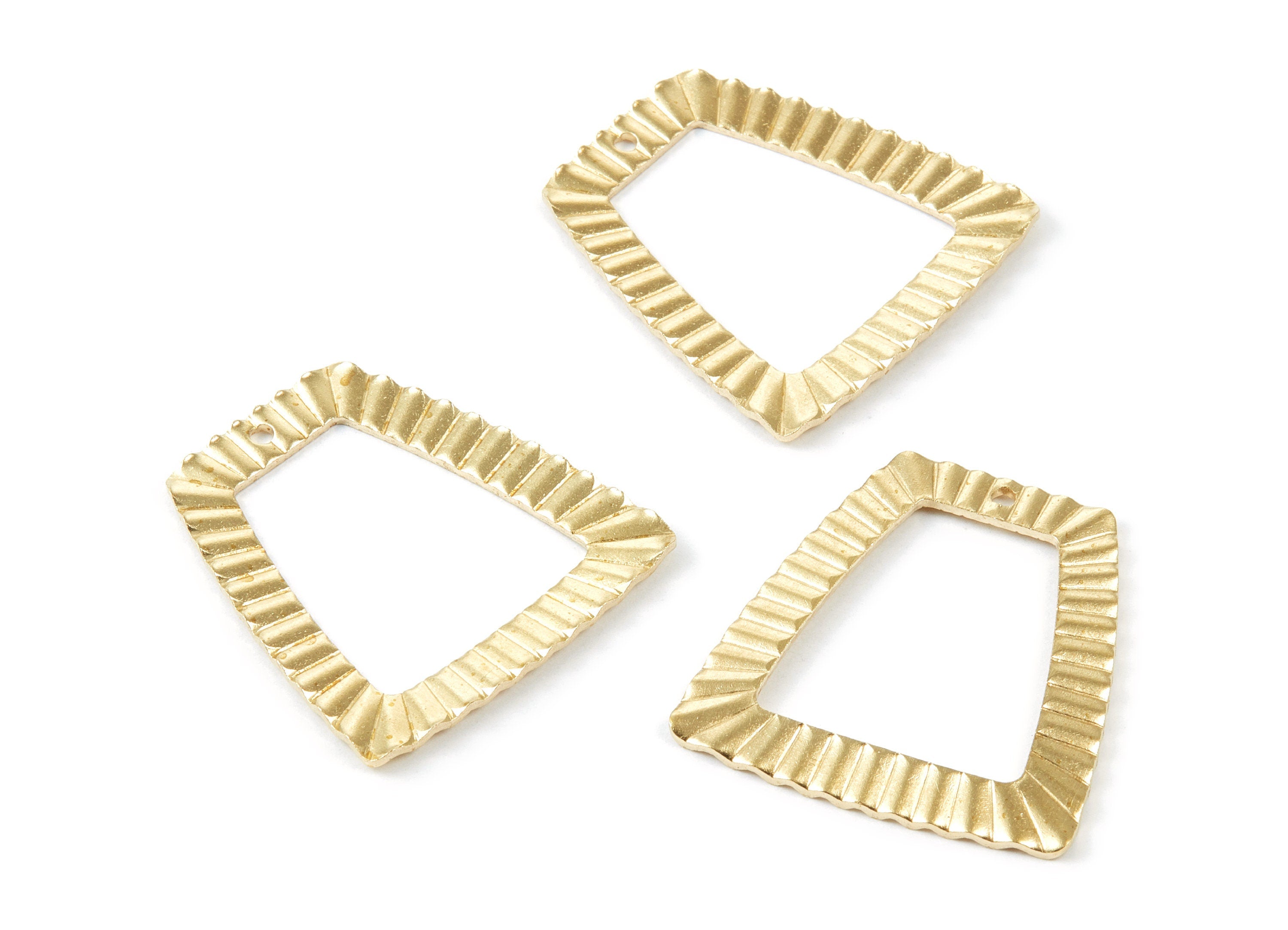 Brass Geometric Charms - Geometric Ladder Raw Brass Pendant - Earring Findings - Jewelry Supplies - 35.6x33.58x1.79mm - PP1730 - DOMEDBAZAAR