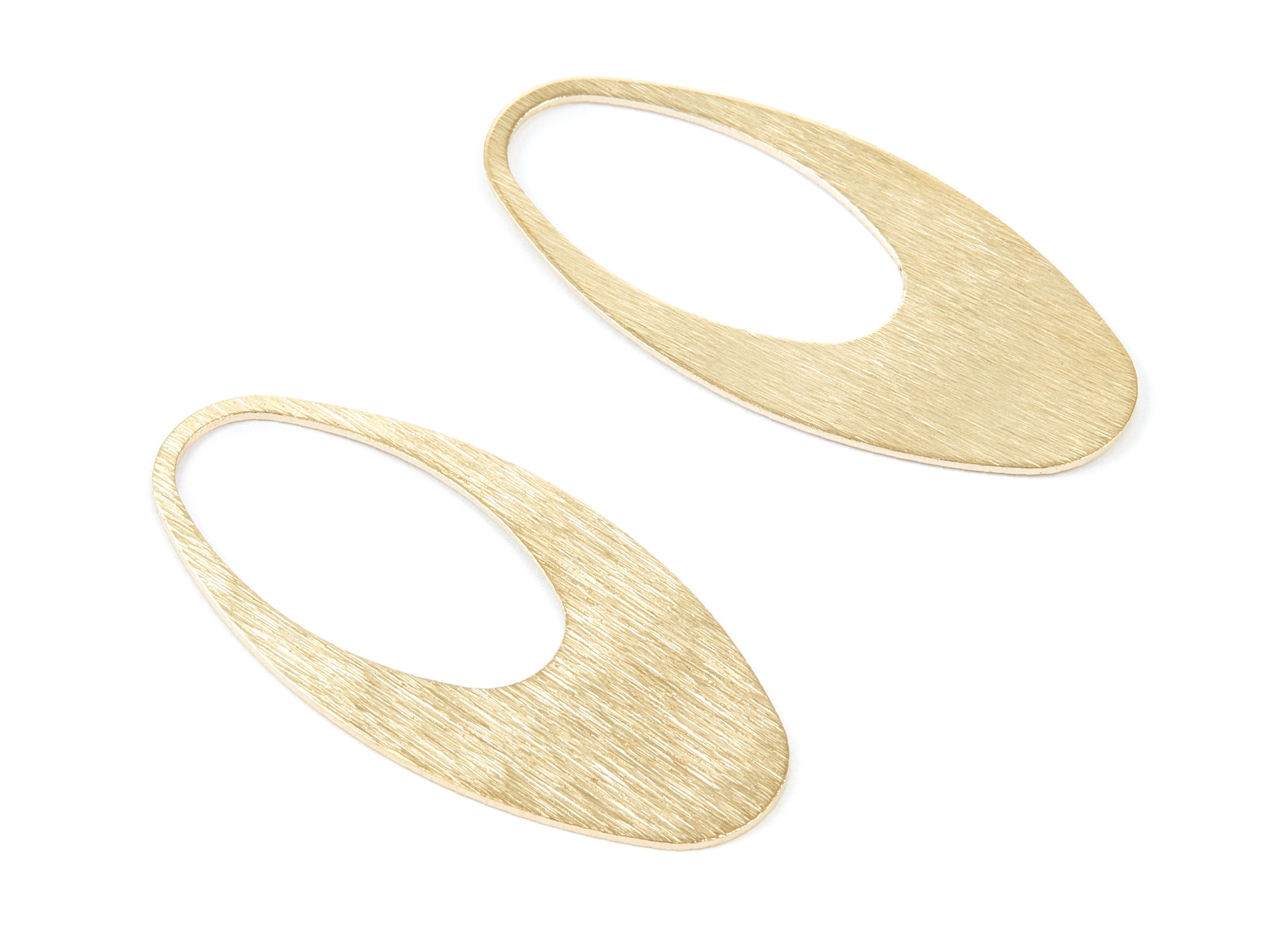 Brass Textured Oval Charms - Textured Oval Raw Brass Pendant - Brass Earring Findings - Jewelry Supplies - 48,8x23,6x0,8mm - PP1922 - DOMEDBAZAAR
