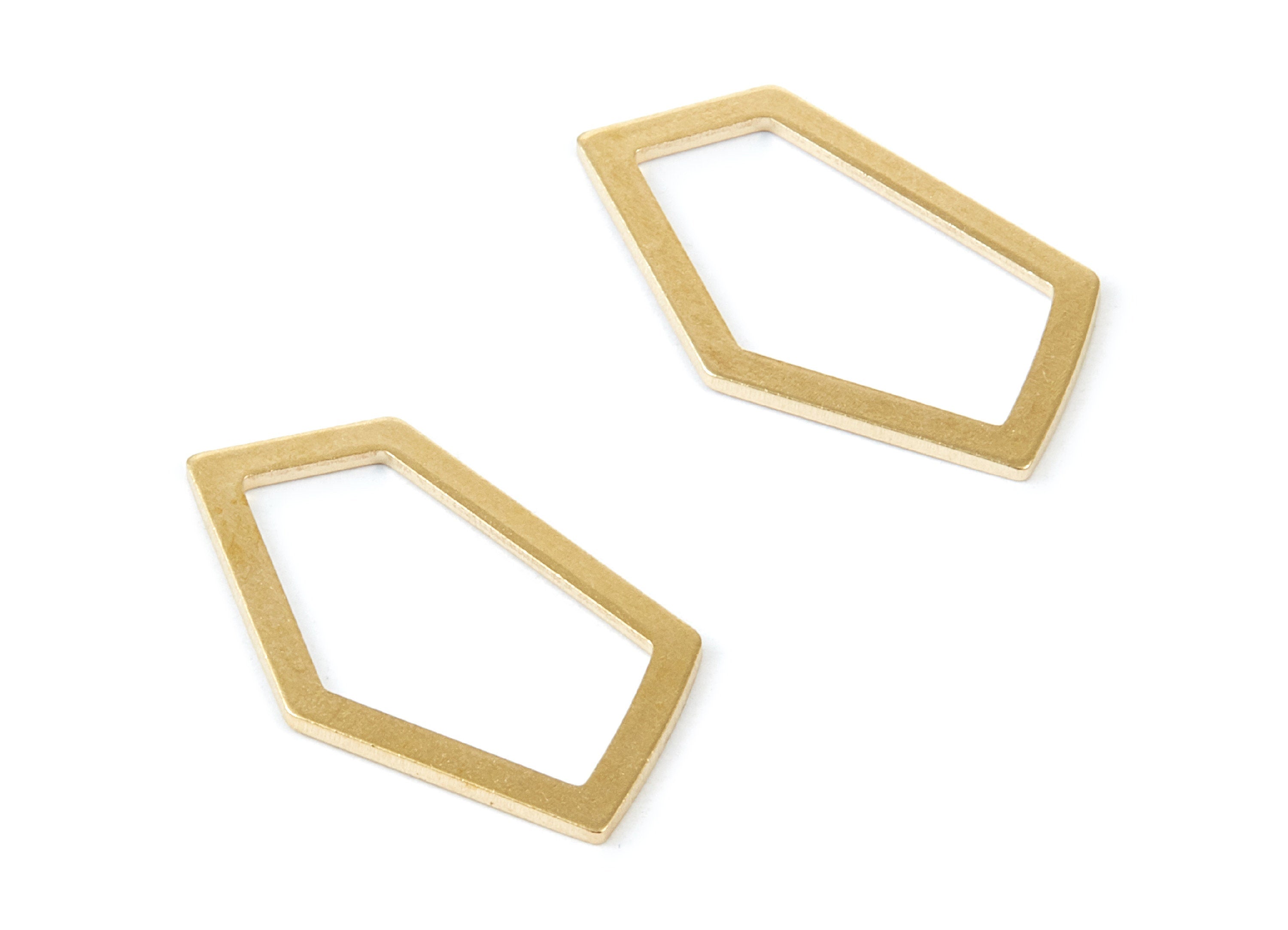 Brass Irregular Geometric Charms - Irregular Geometric Raw Brass Pendant - Earring Findings - Jewelry Supplies - 28,56x16,16x0,96mm - PP1851 - DOMEDBAZAAR
