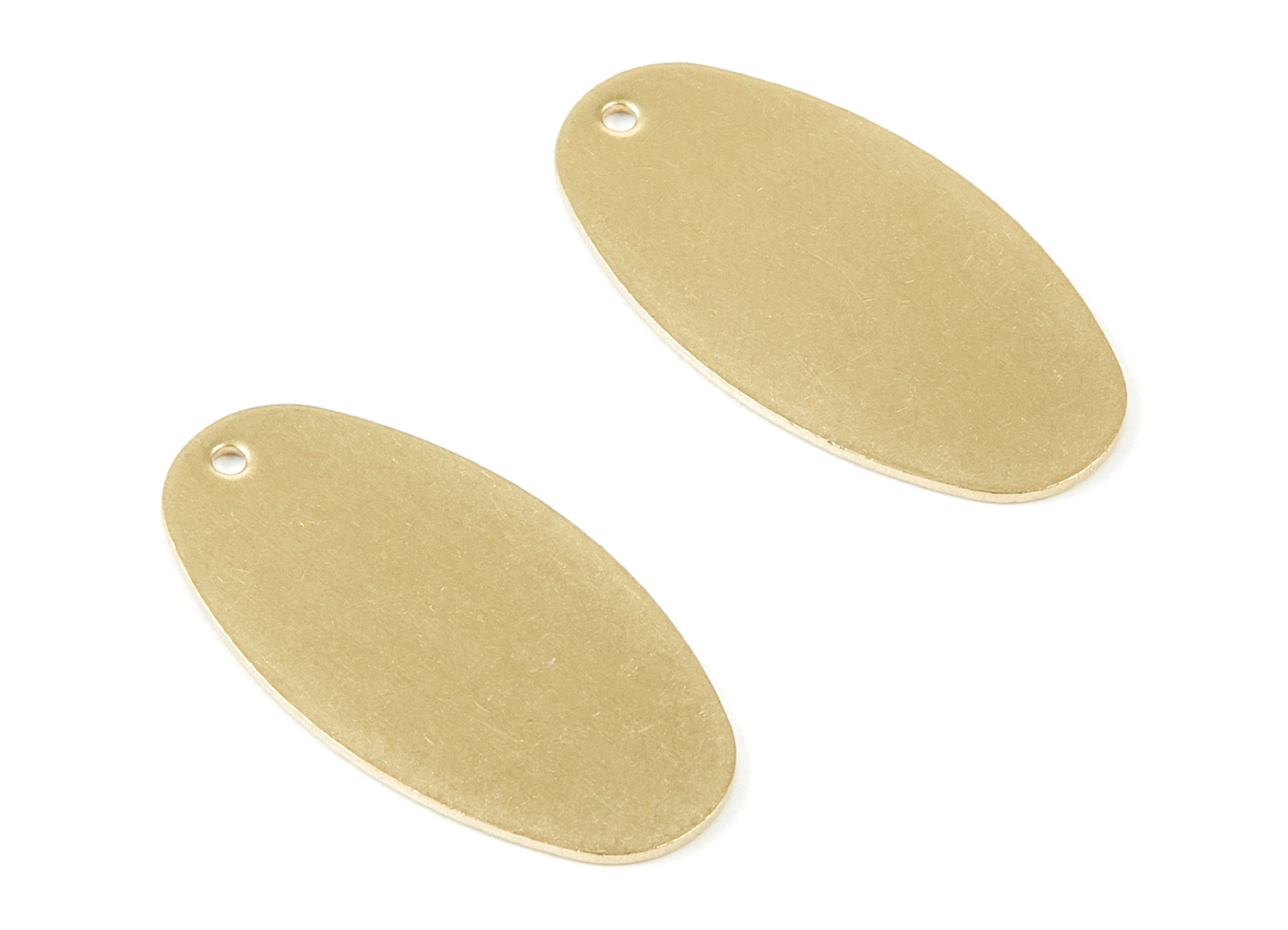 Personalized stamping blank - Brass Oval Charms - Oval Raw Brass Pendant - Earring Findings - Jewelry Supplies - 29.55x15.3x0.64mm - PP1925 - DOMEDBAZAAR