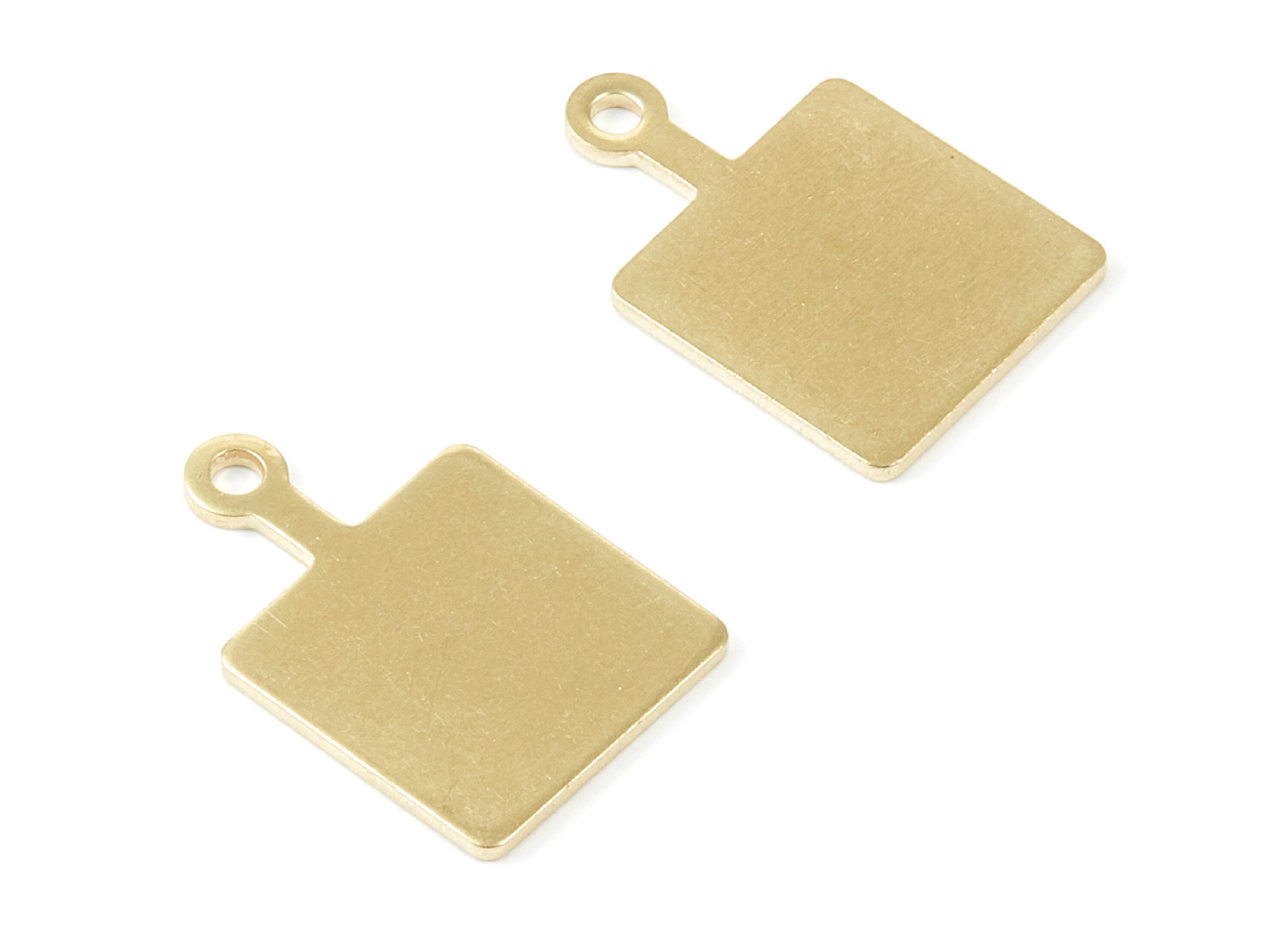 Brass Square Charms - Square Raw Brass Pendant - Earring Findings - Jewelry Supplies - 21x14x1mm - PP1795 - DOMEDBAZAAR