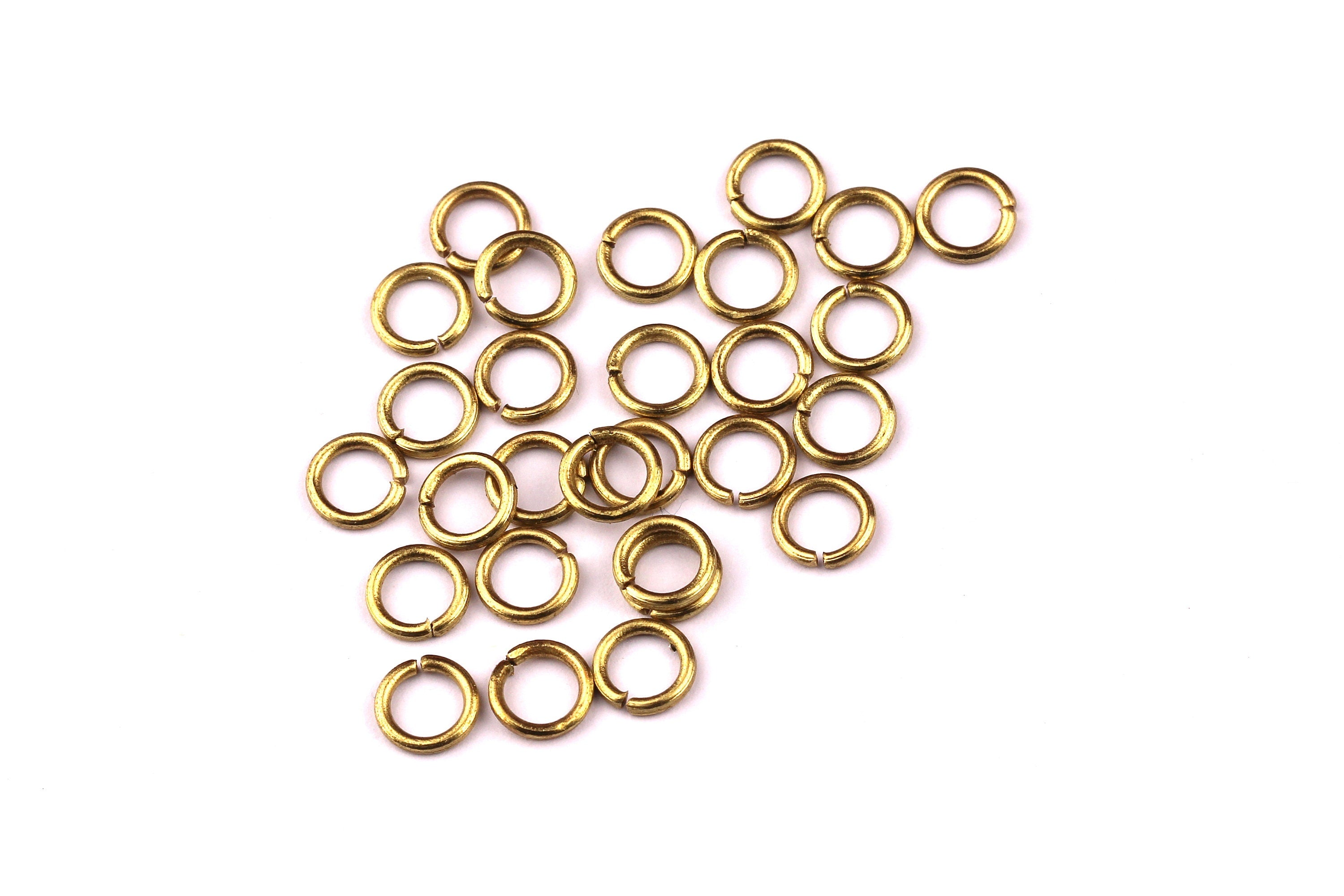 Raw Brass Open Jump Rings - Open Jump Rings - Raw Brass Tone - Jewelry Making-  Jewelry Supplies - 6x1mm - PP1112 - DOMEDBAZAAR
