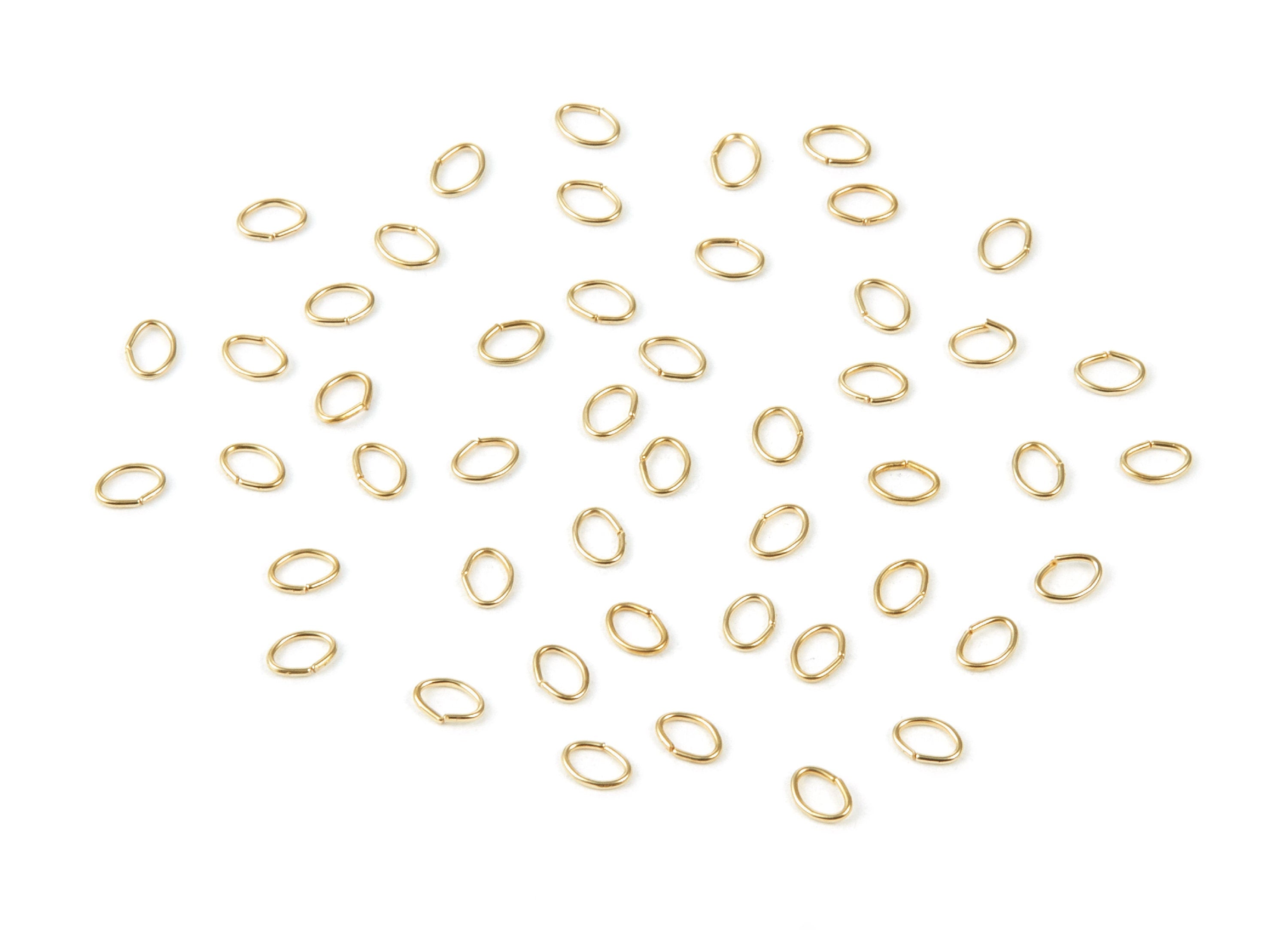 Brass Open Jump Rings - 4x3x0.5mm - Raw Brass Open Jump Rings - Jewelry Supplies - PP1685 - DOMEDBAZAAR