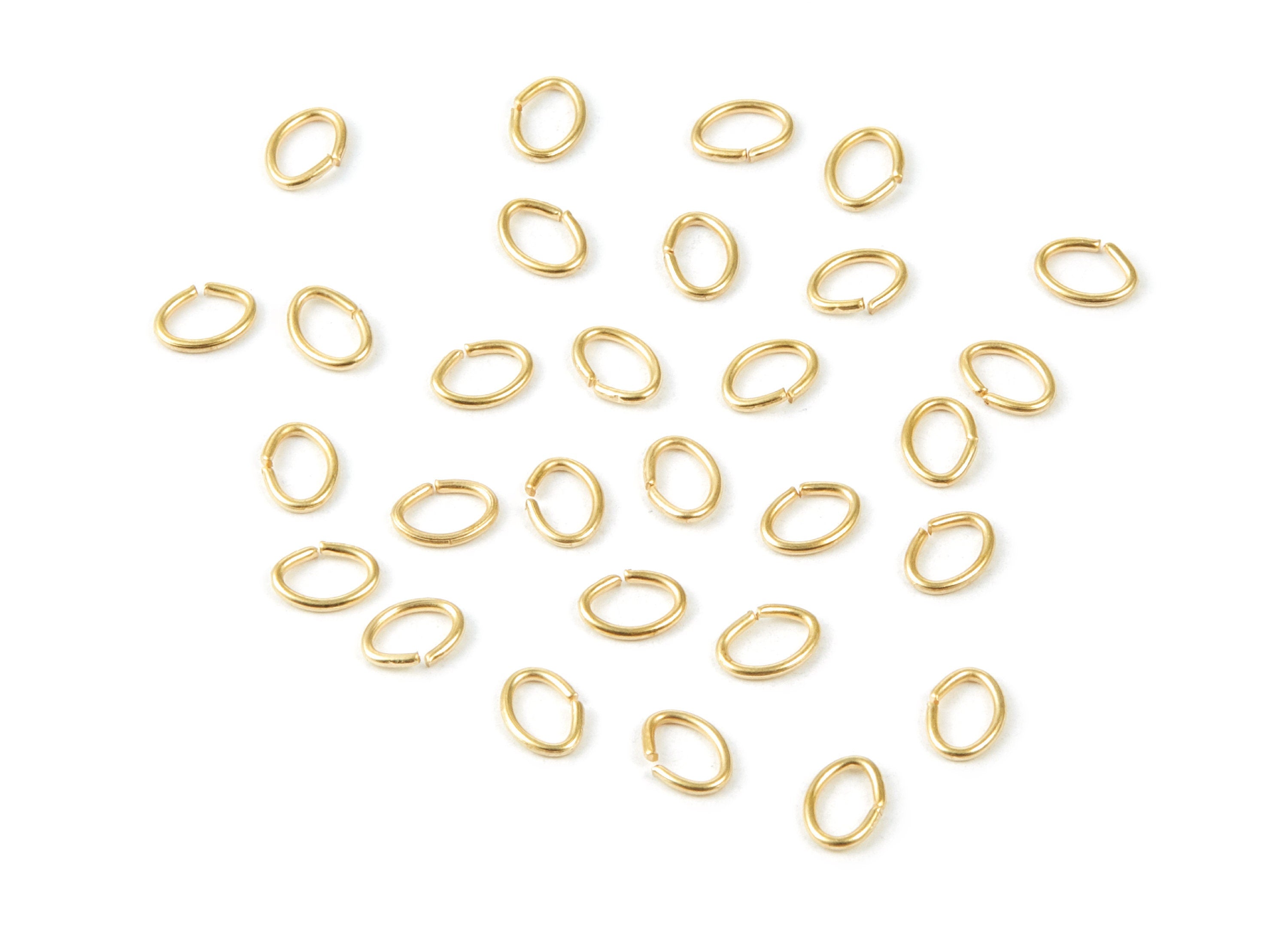 Brass Open Jump Rings - 6x5x0.8mm - Raw Brass Open Jump Rings - Jewelry Supplies - PP1645 - DOMEDBAZAAR