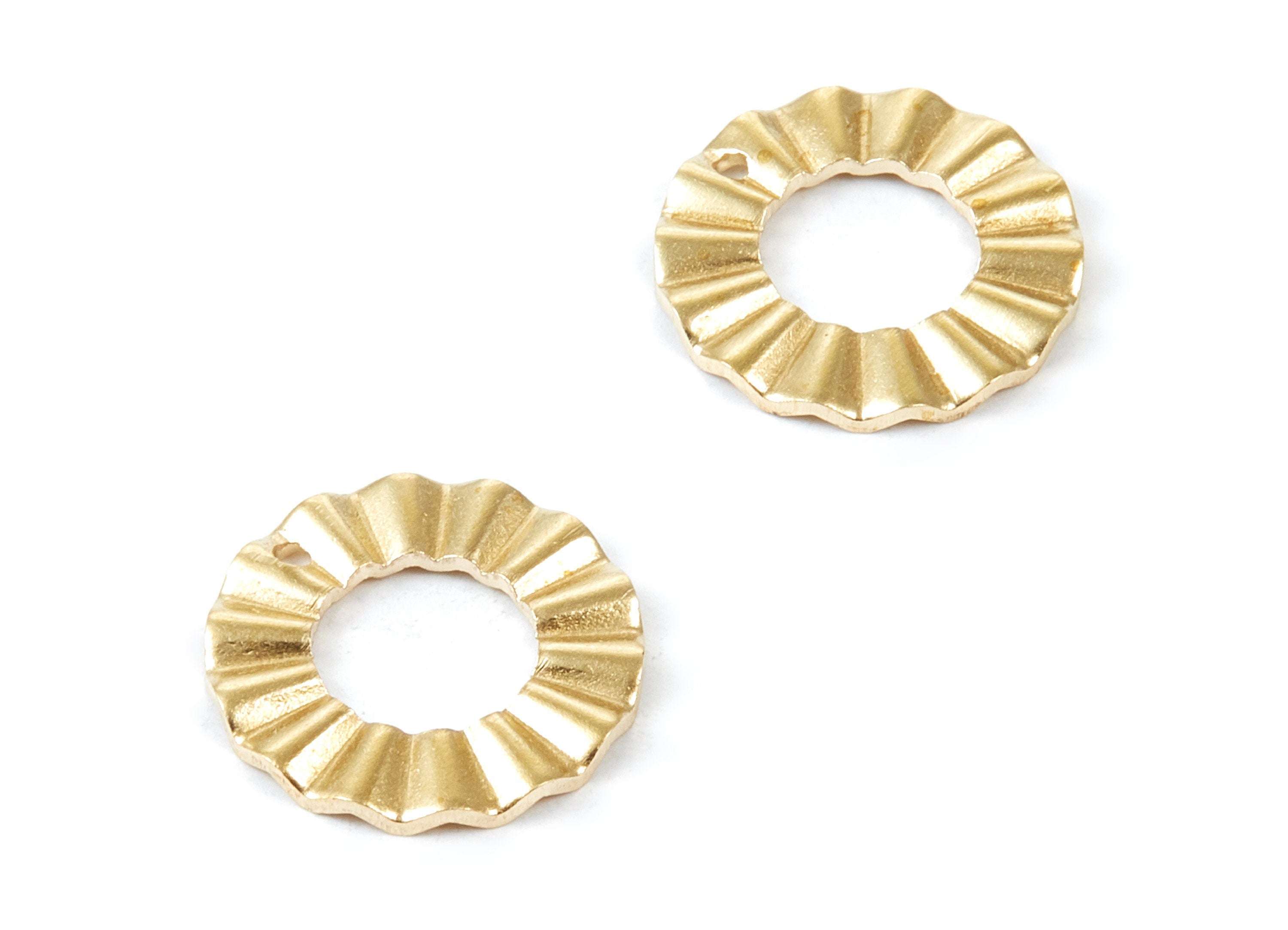 Brass Round Charms - Round Raw Brass Pendant Connector with 1 Holes - Earring Findings - Jewelry Supplies - 18x18x1,64mm - PP1741 - DOMEDBAZAAR